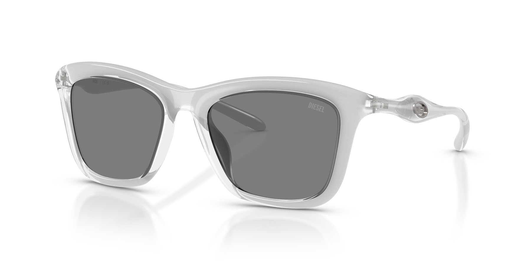 Sunglasses Diesel DL 3008U (202987) color cristallo shape square lenses grigio scuro a specchio