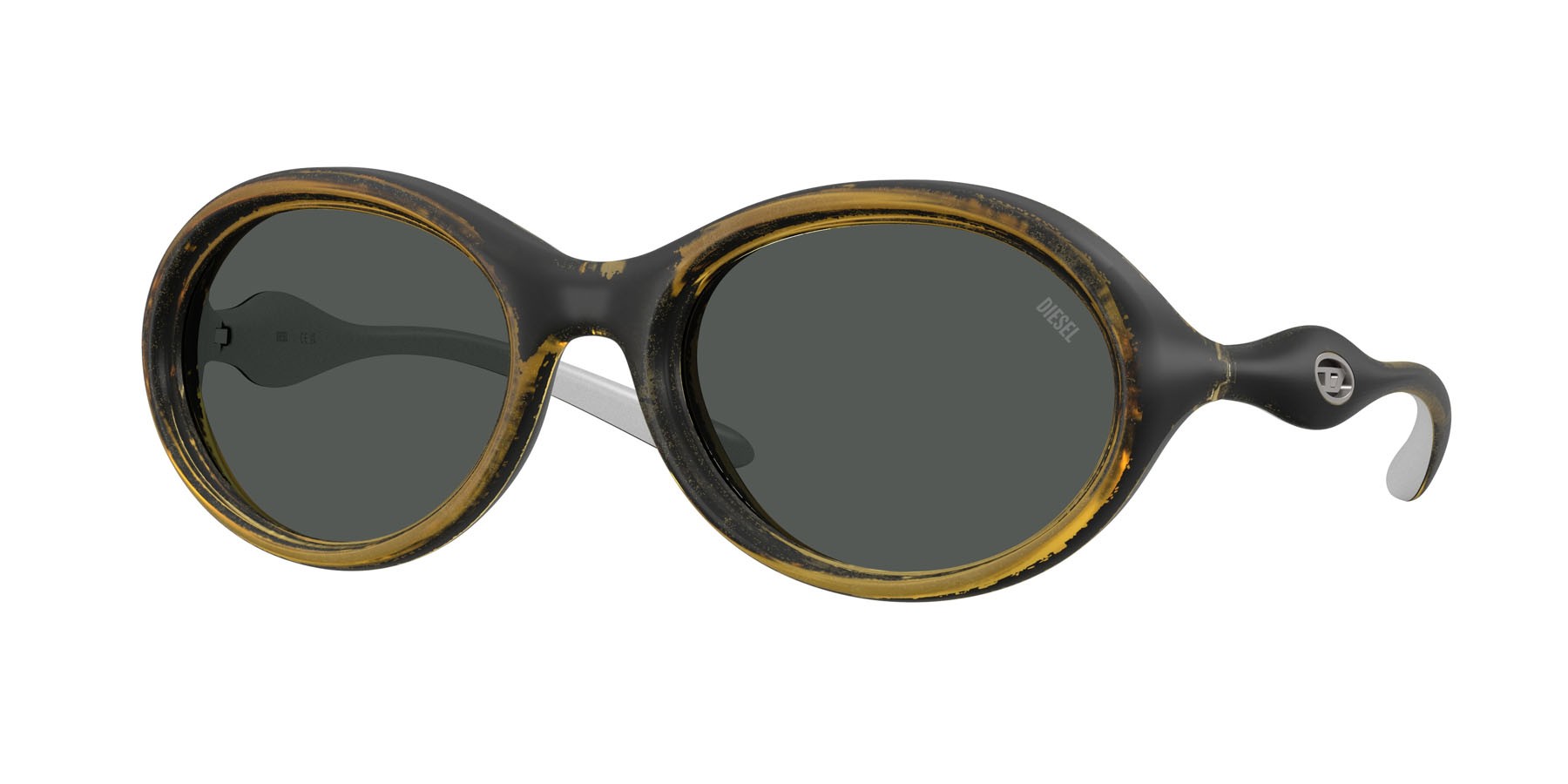 Sunglasses Diesel DL 3009U (203087) color yellow metallic shape oval lenses grigio scuro