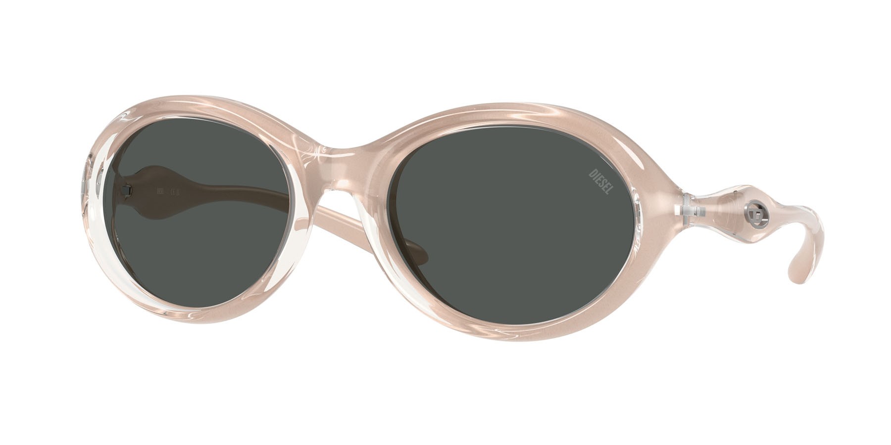 Sunglasses Diesel DL 3009U (203487) color cristallo/verde shape oval lenses grigio scuro