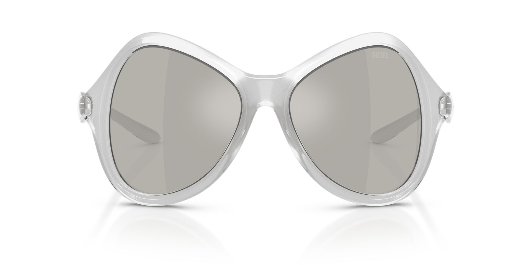 Sunglasses Diesel DL 3010U (20296G) color metallic crystal shape cat eye lenses argento a specchio