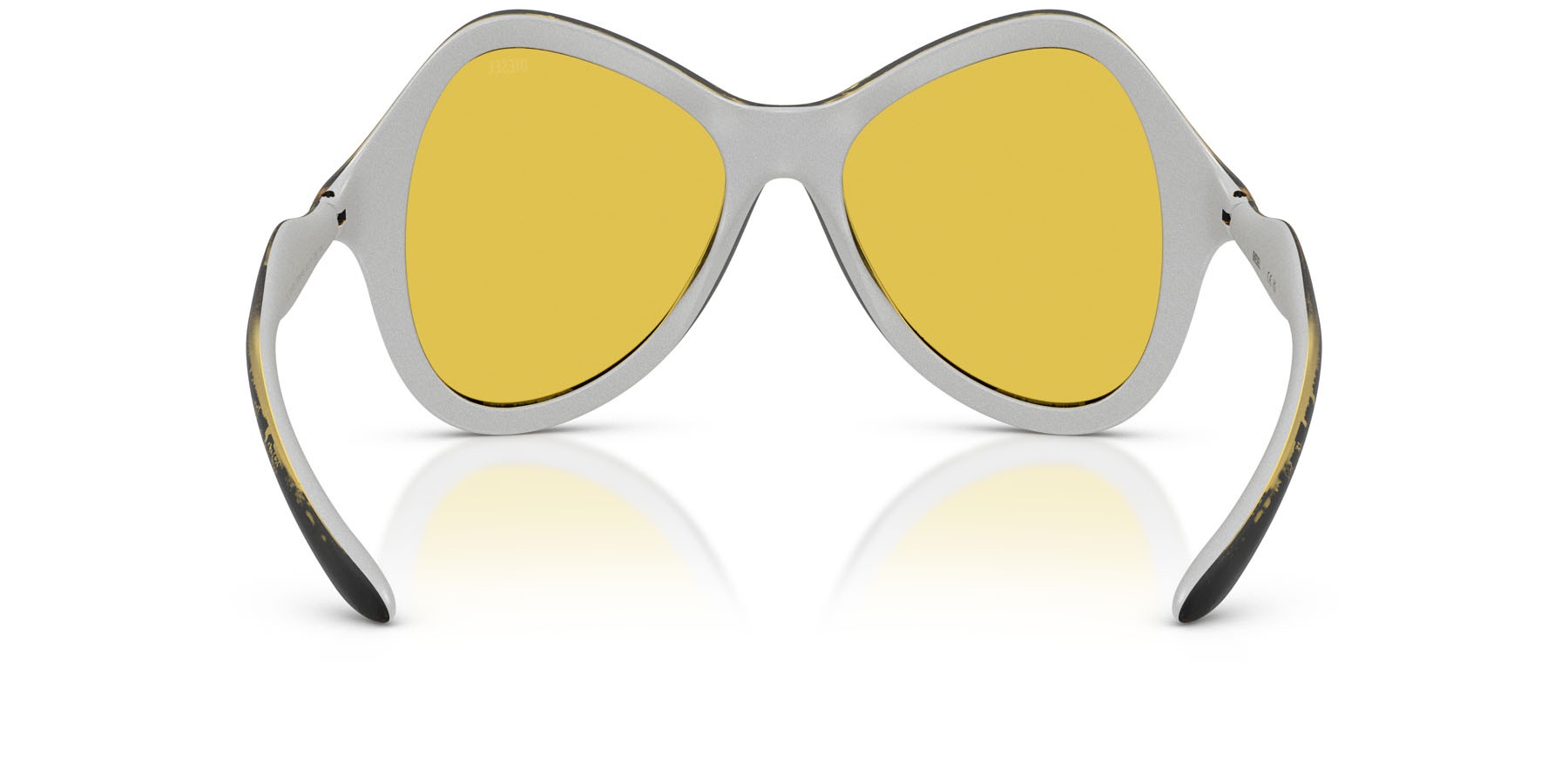 Occhiali da sole Diesel DL 3010U (2030V9) colore yellow metallic forma cat eye lenti giallo a specchio