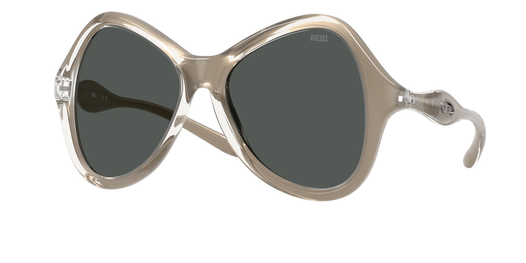 Occhiali da sole Diesel DL 3010U (203587) colore cristallo/vernice forma cat eye lenti grigio scuro
