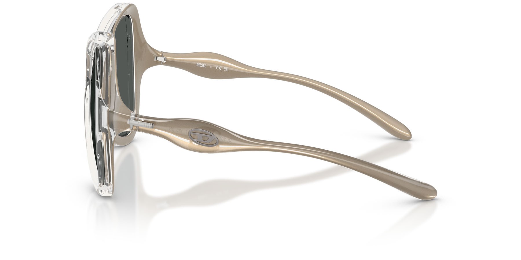 Occhiali da sole Diesel DL 3010U (203587) colore cristallo/vernice forma cat eye lenti grigio scuro