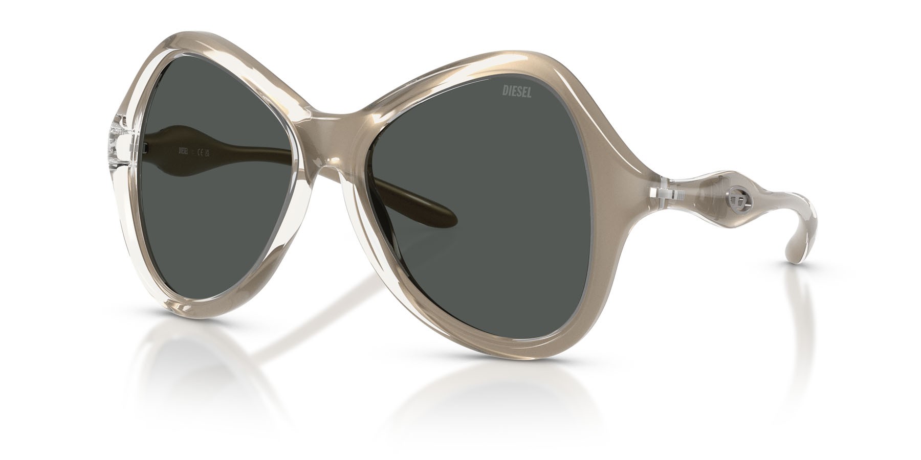 Occhiali da sole Diesel DL 3010U (203587) colore cristallo/vernice forma cat eye lenti grigio scuro