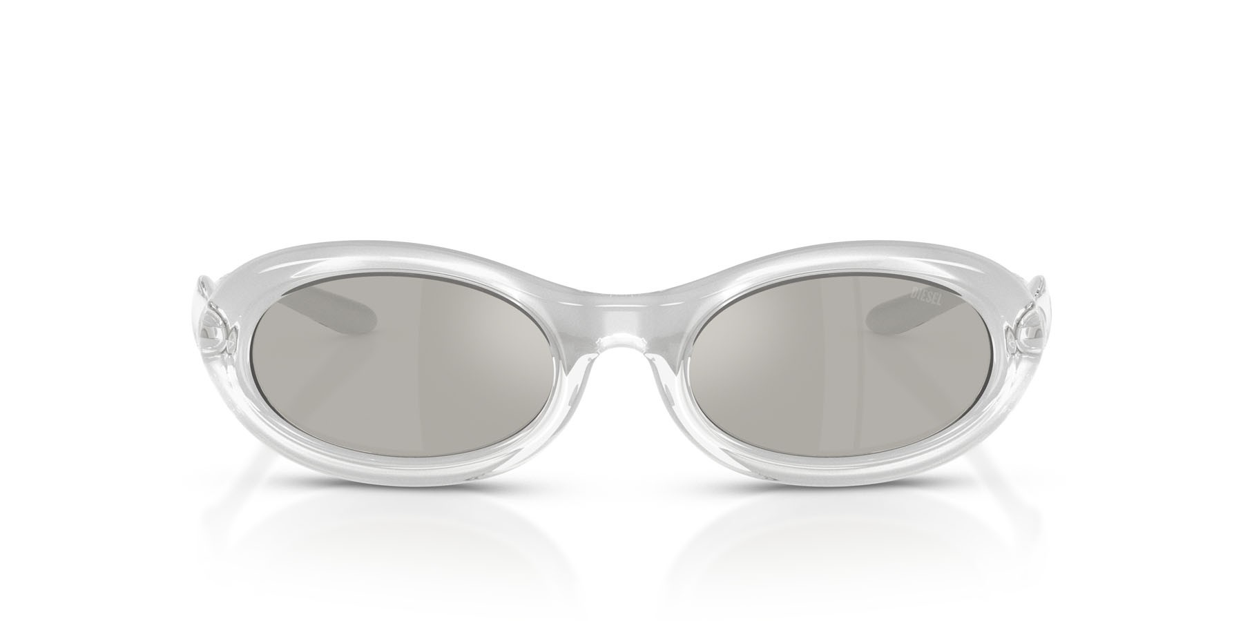 Sunglasses Diesel DL 3011U (20296G) color metallic crystal shape oval lenses grigio chiaro specchiato argento