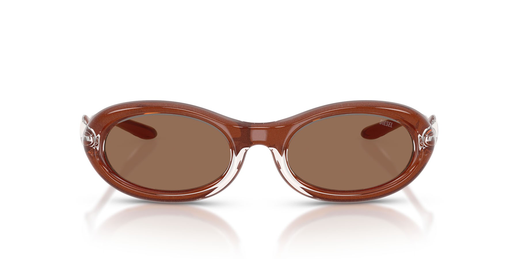 Sunglasses Diesel DL 3011U (203373) color cristallo/marrone vernice shape oval lenses marrone scuro