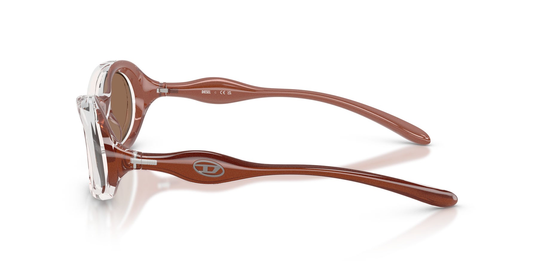 Sunglasses Diesel DL 3011U (203373) color cristallo/marrone vernice shape oval lenses marrone scuro