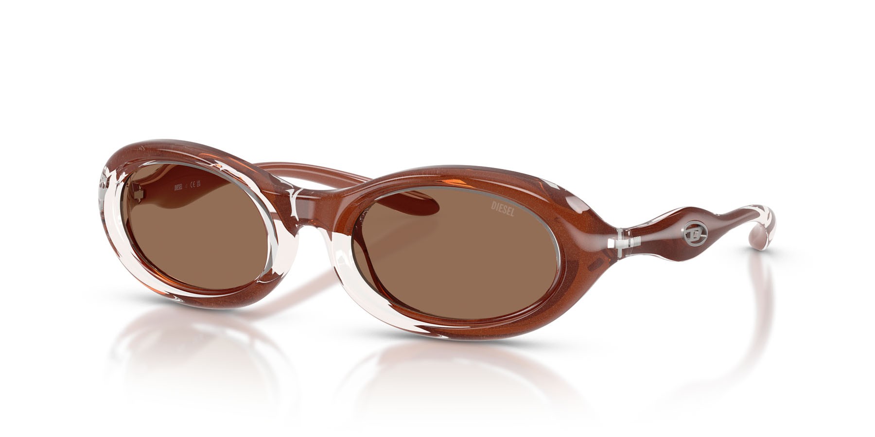 Sunglasses Diesel DL 3011U (203373) color cristallo/marrone vernice shape oval lenses marrone scuro