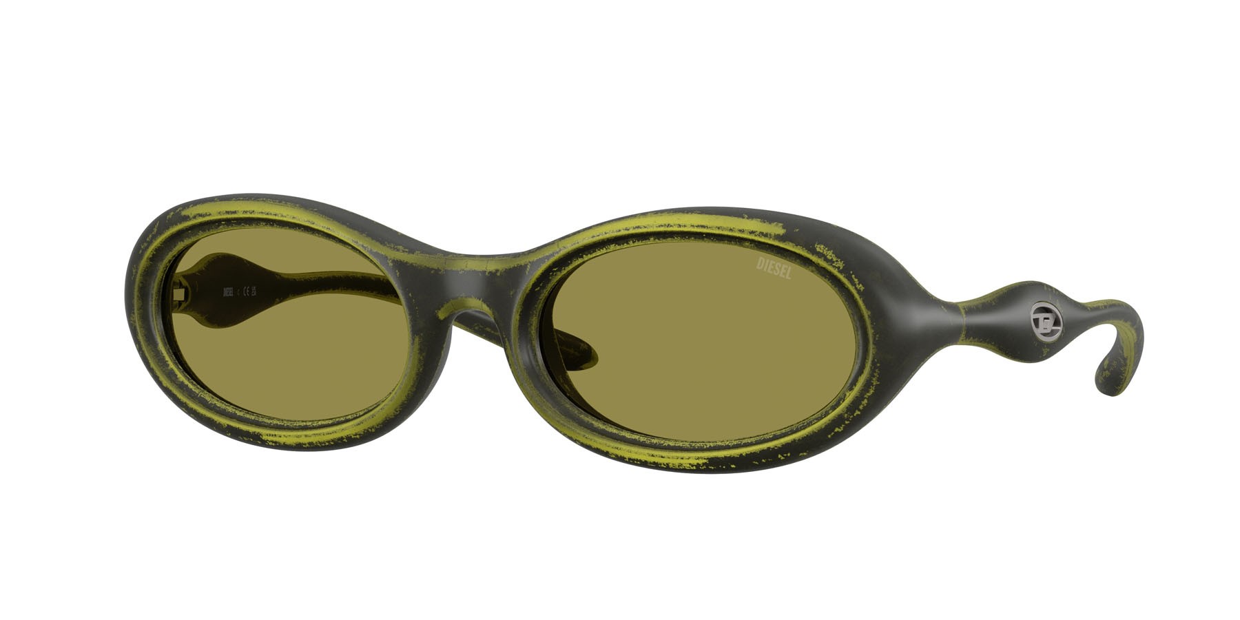 Occhiali da sole Diesel DL 3011U (511/CB) colore rusty green/black forma ovale lenti verde