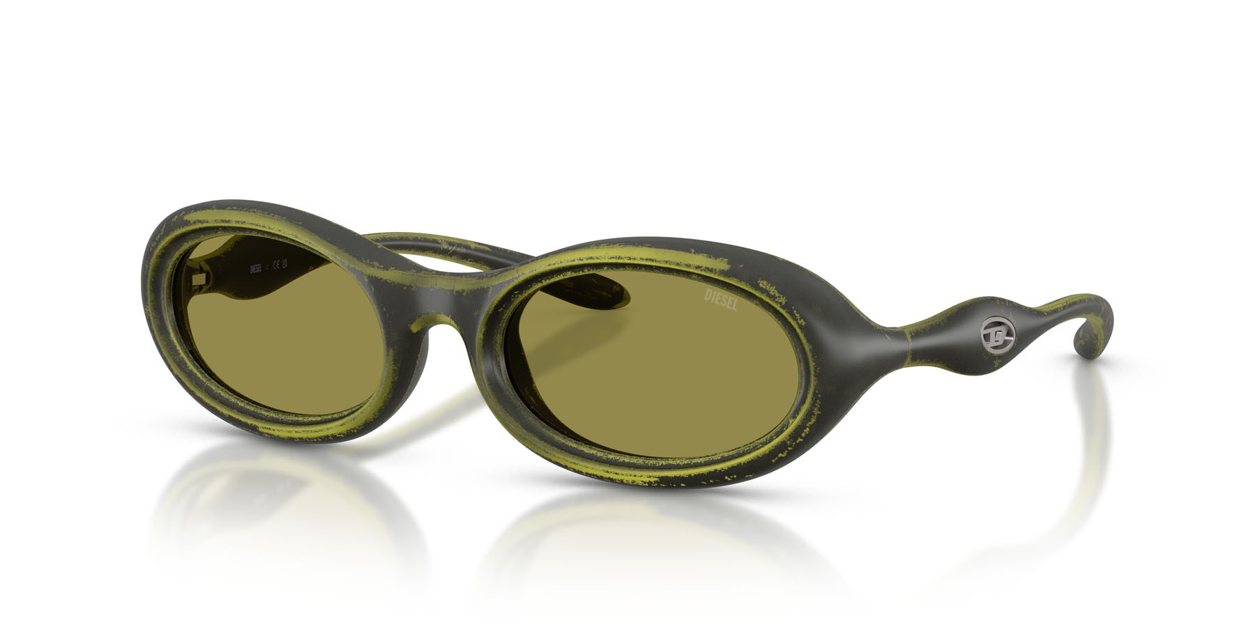 Occhiali da sole Diesel DL 3011U (511/CB) colore rusty green/black forma ovale lenti verde