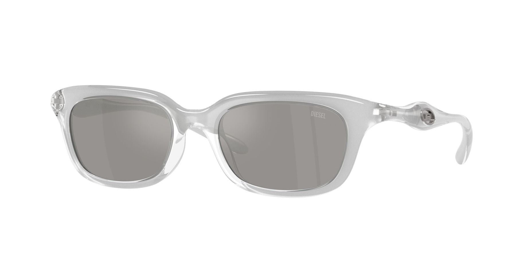 Sunglasses Diesel DL 3013U (20296G) color metallic crystal shape square lenses grigio chiaro specchiato argento