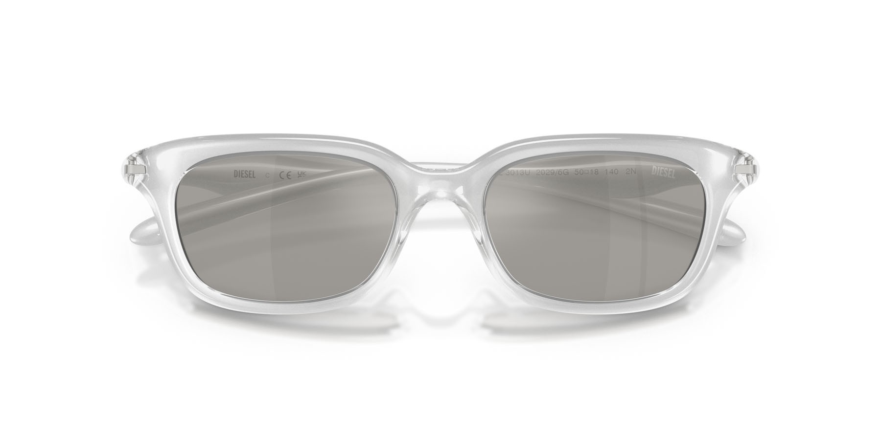 Sunglasses Diesel DL 3013U (20296G) color metallic crystal shape square lenses grigio chiaro specchiato argento