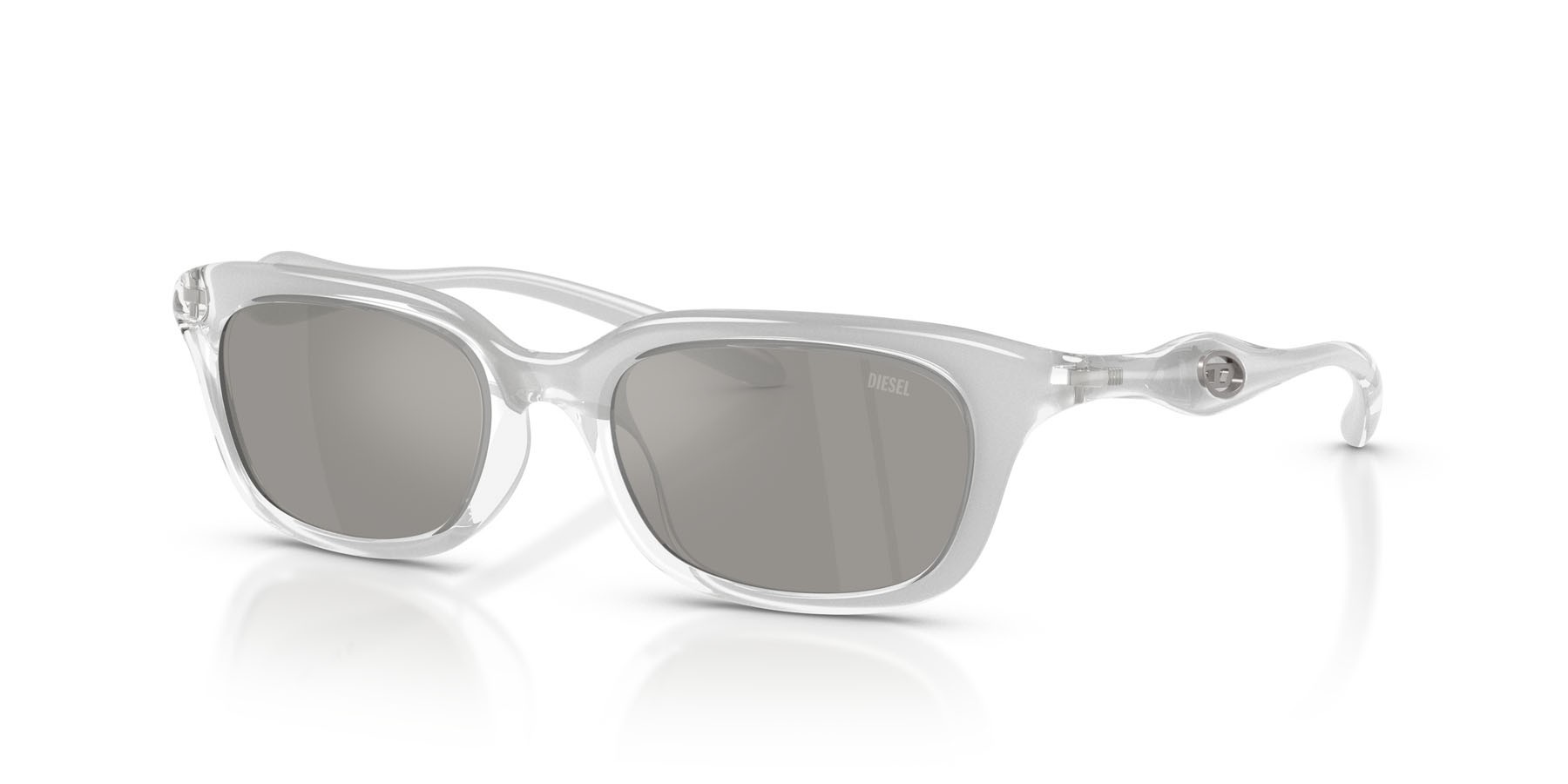 Sunglasses Diesel DL 3013U (20296G) color metallic crystal shape square lenses grigio chiaro specchiato argento