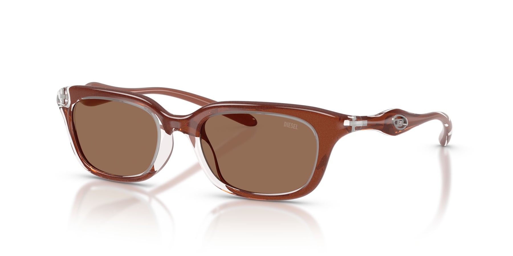 Sunglasses Diesel DL 3013U (203373) color crystal/marrone shape square lenses marrone scuro