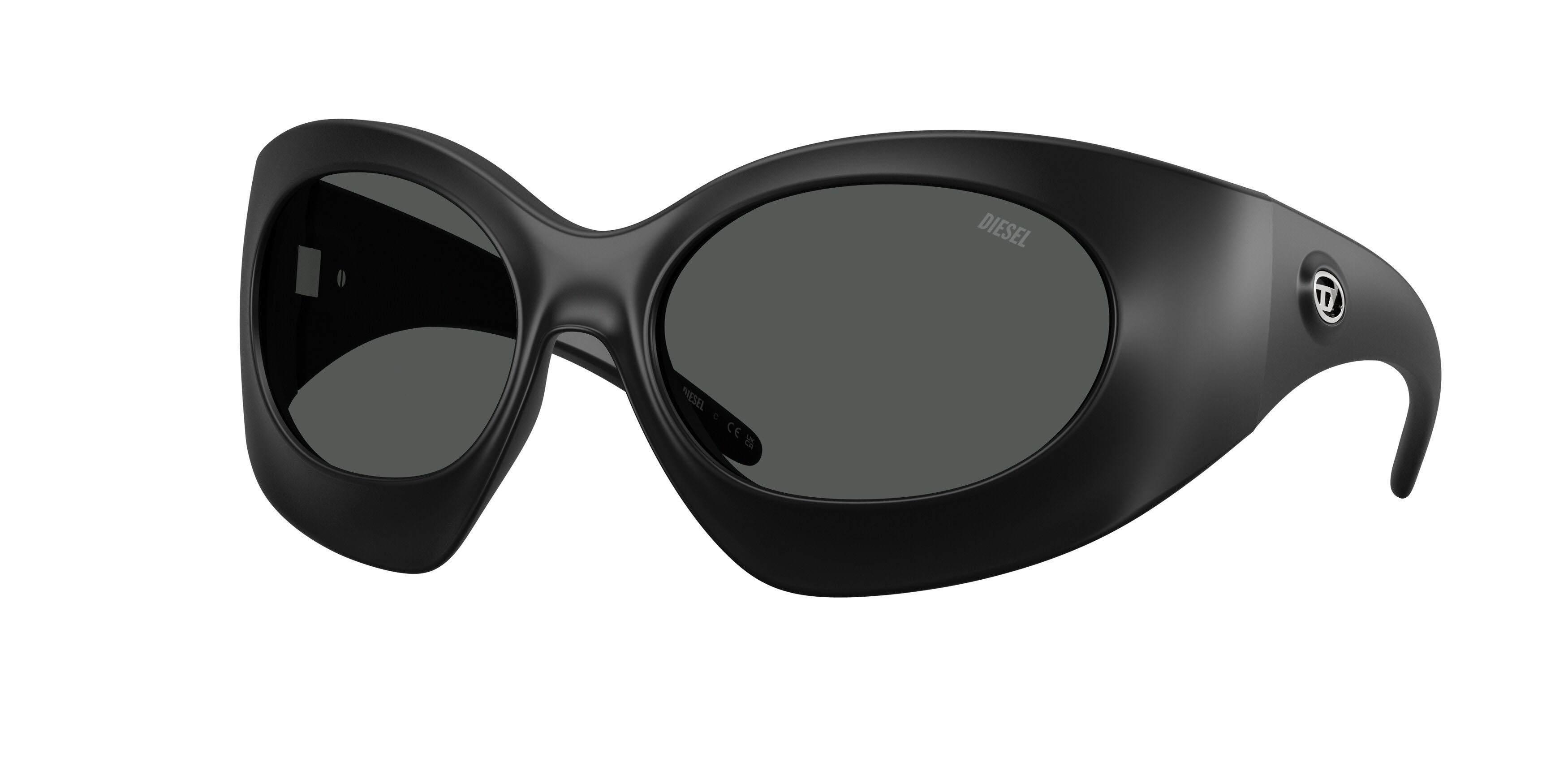 Sunglasses Diesel DL 3014U (200287) color nero opaco shape cat eye lenses grigio scuro