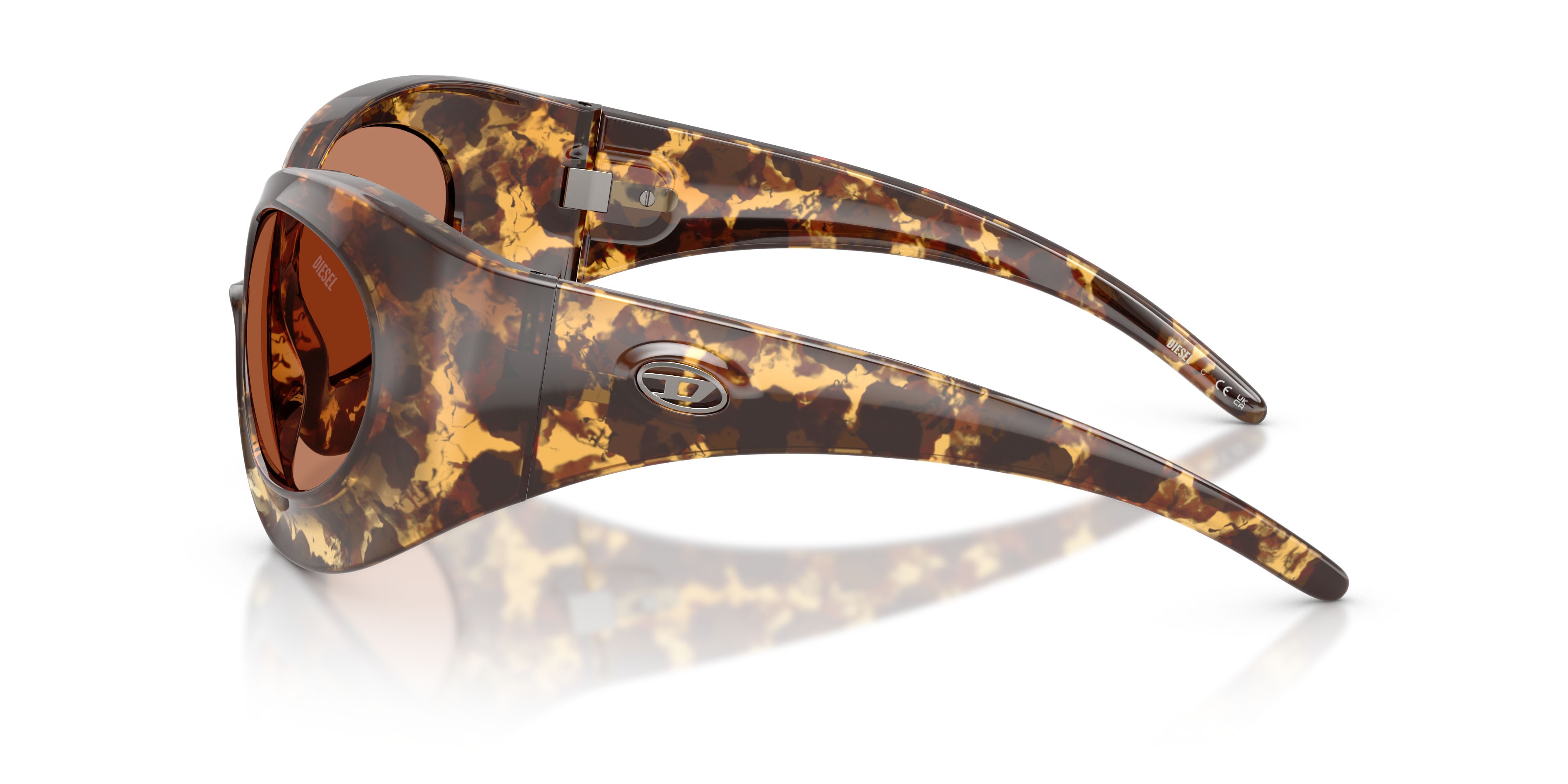 Sunglasses Diesel DL 3014U (201373) color havana giallo shape cat eye lenses marrone chiaro