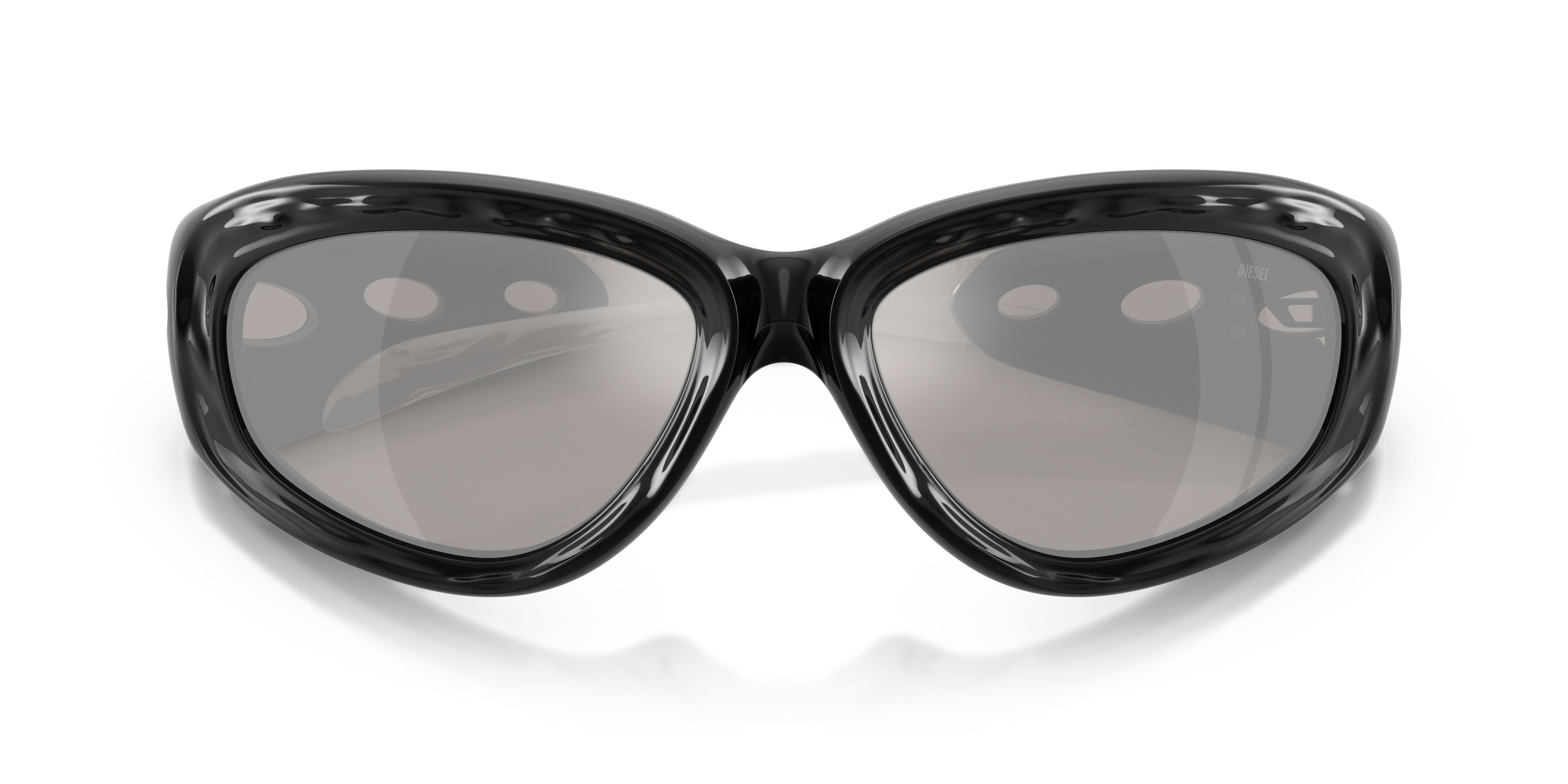 Sunglasses Diesel DL 3015U (20016G) color crystal/nero shape square lenses grigio chiaro specchiato argento
