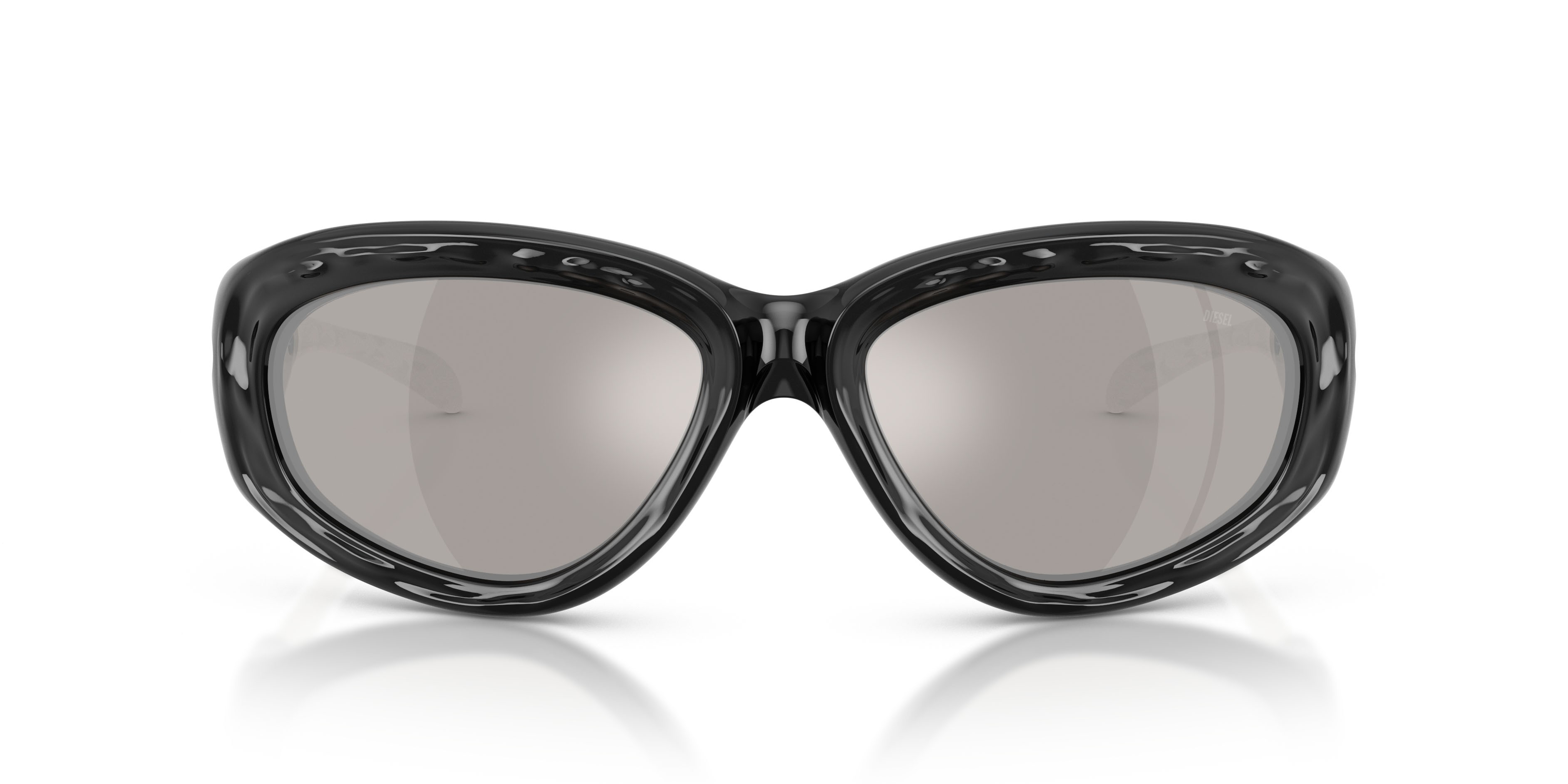Sunglasses Diesel DL 3015U (20016G) color crystal/nero shape square lenses grigio chiaro specchiato argento