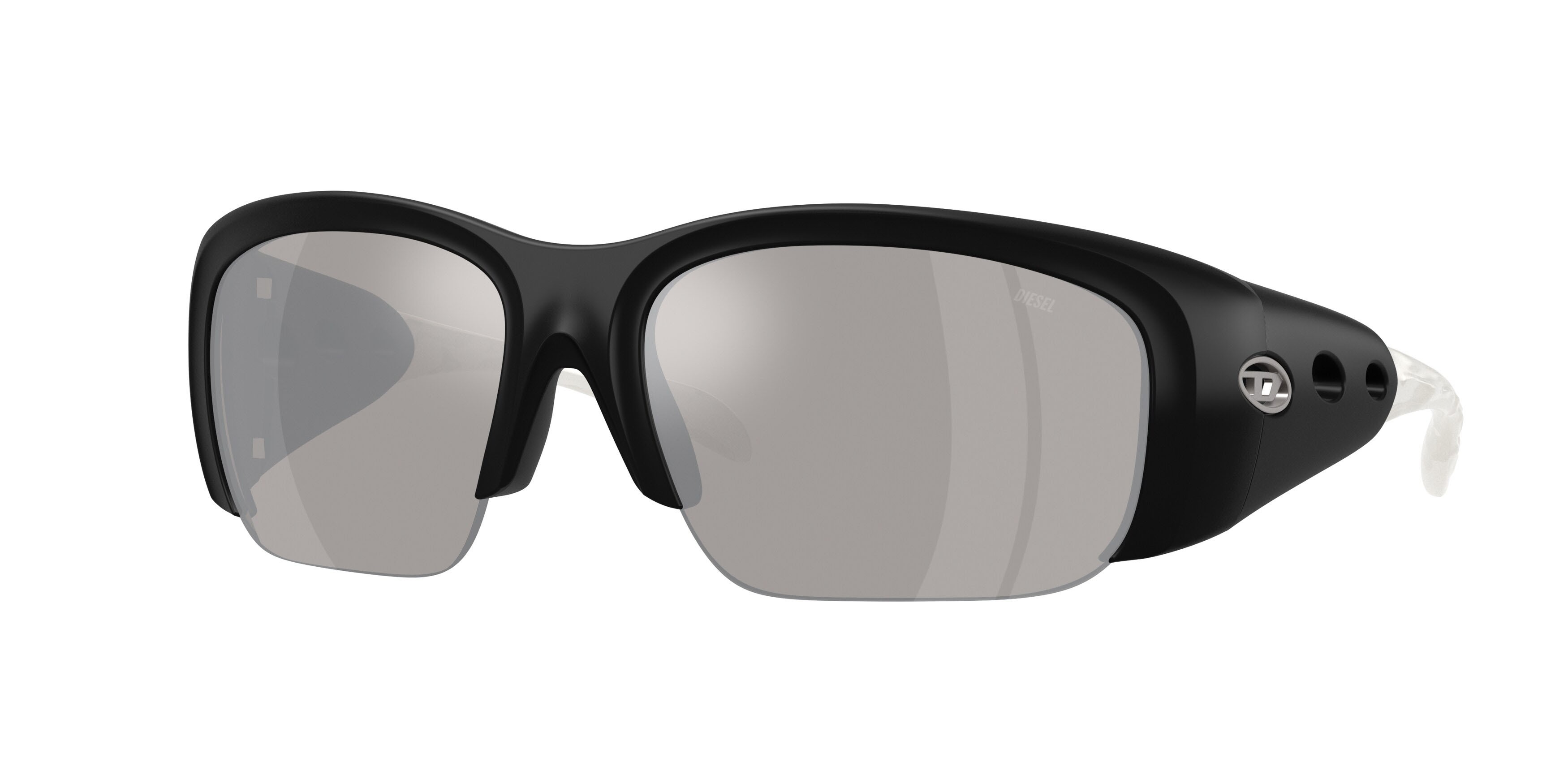 Sunglasses Diesel DL 3016U (20026G) color crystal/nero shape square lenses grigio chiaro specchiato argento
