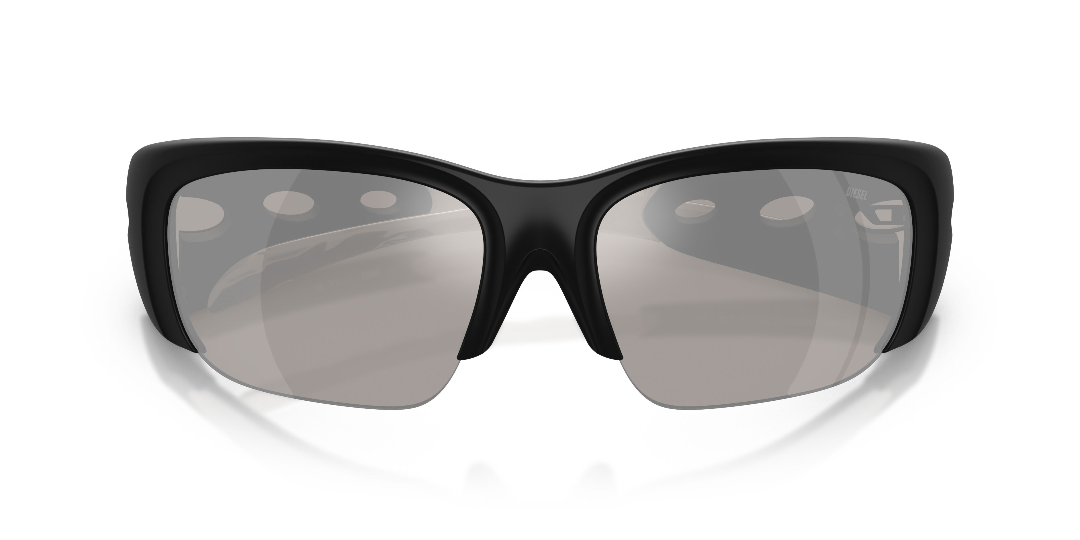 Sunglasses Diesel DL 3016U (20026G) color crystal/nero shape square lenses grigio chiaro specchiato argento