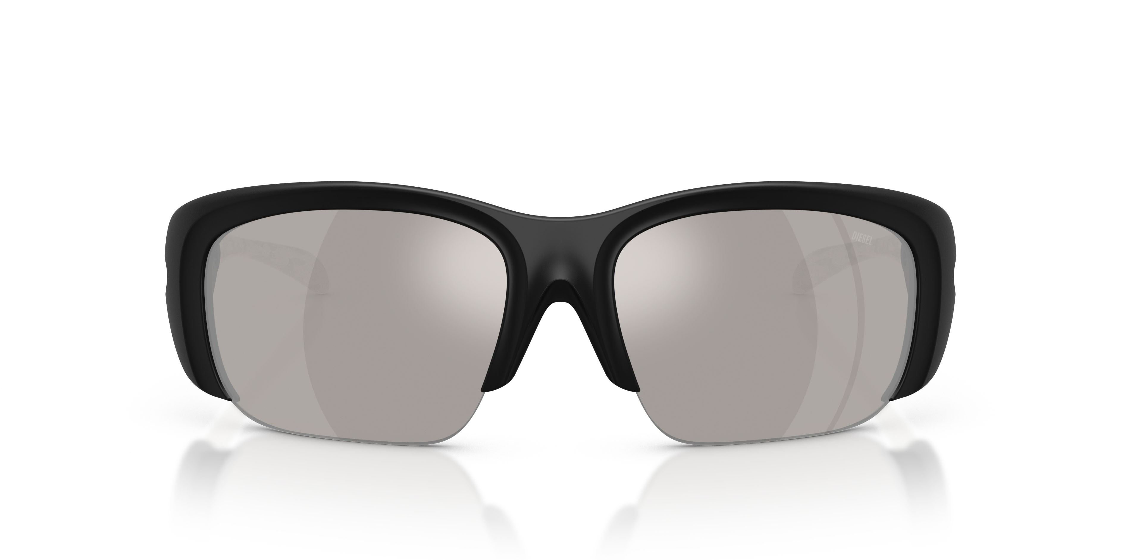Sunglasses Diesel DL 3016U (20026G) color crystal/nero shape square lenses grigio chiaro specchiato argento