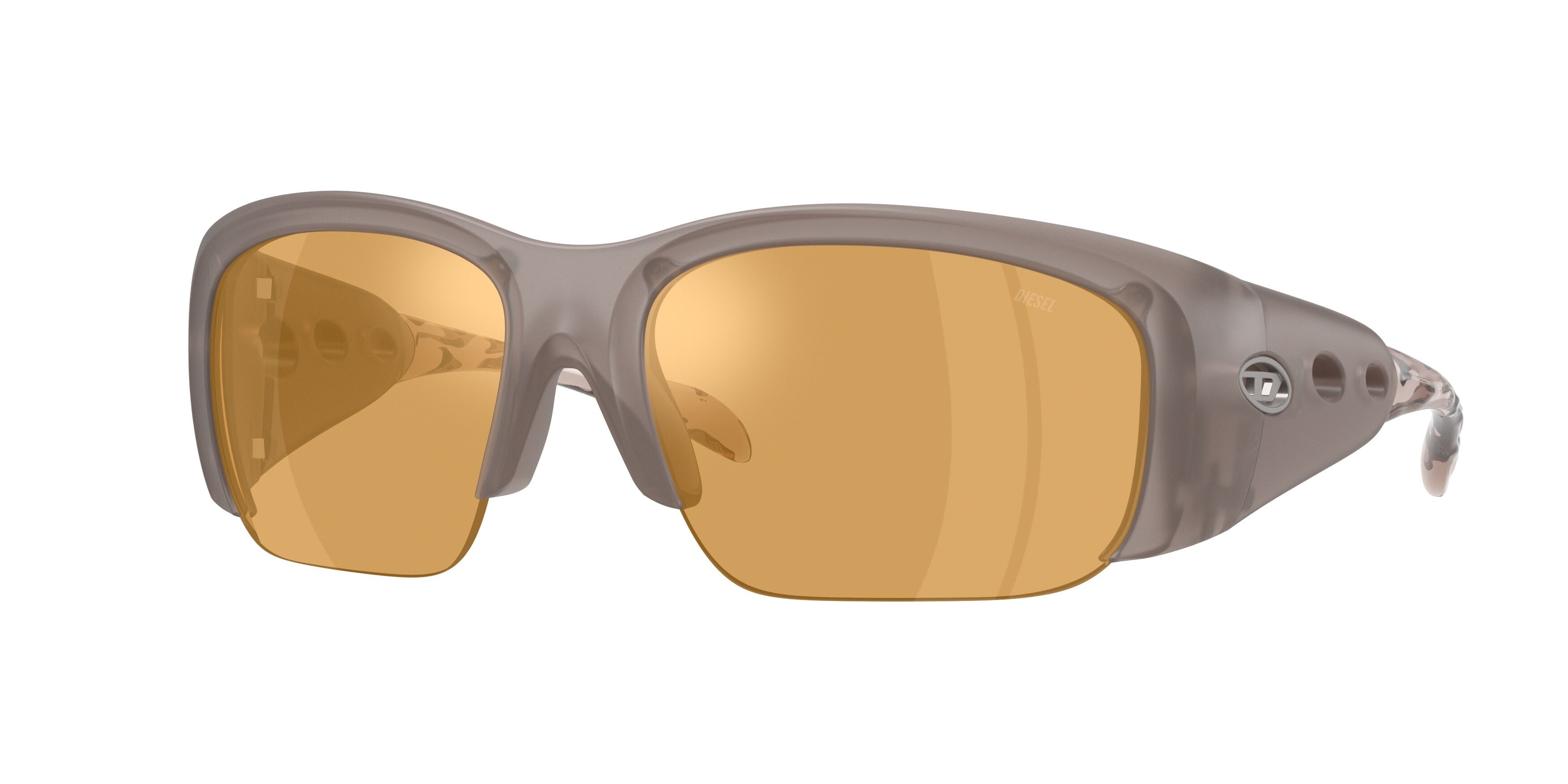 Sunglasses Diesel DL 3016U (205474) color beige perlaceo shape square lenses grigio scuro blu elettrico