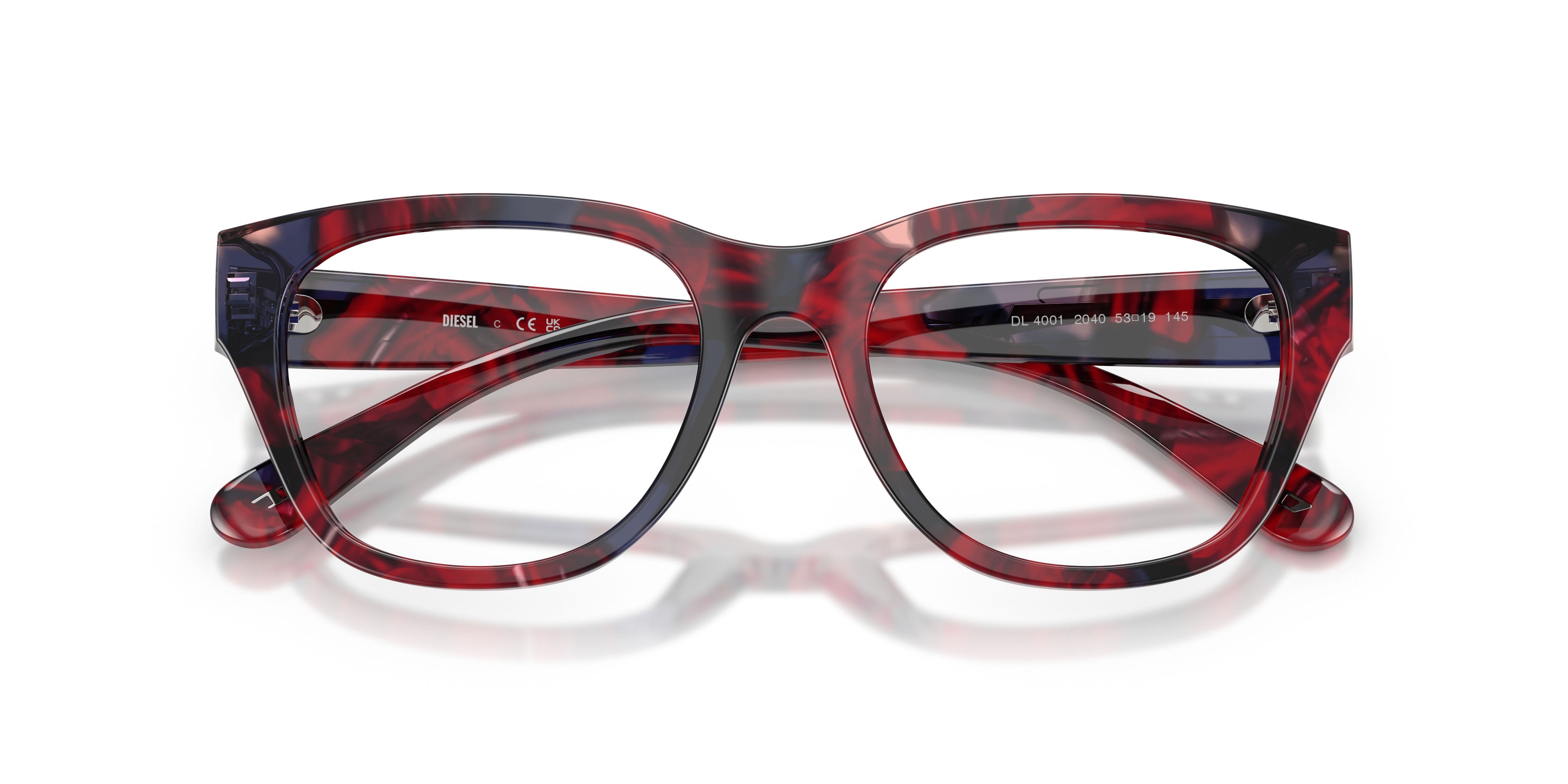 Eyeglasses Diesel DL 4001 (2040) color havana rosso shape square lenses lente demo