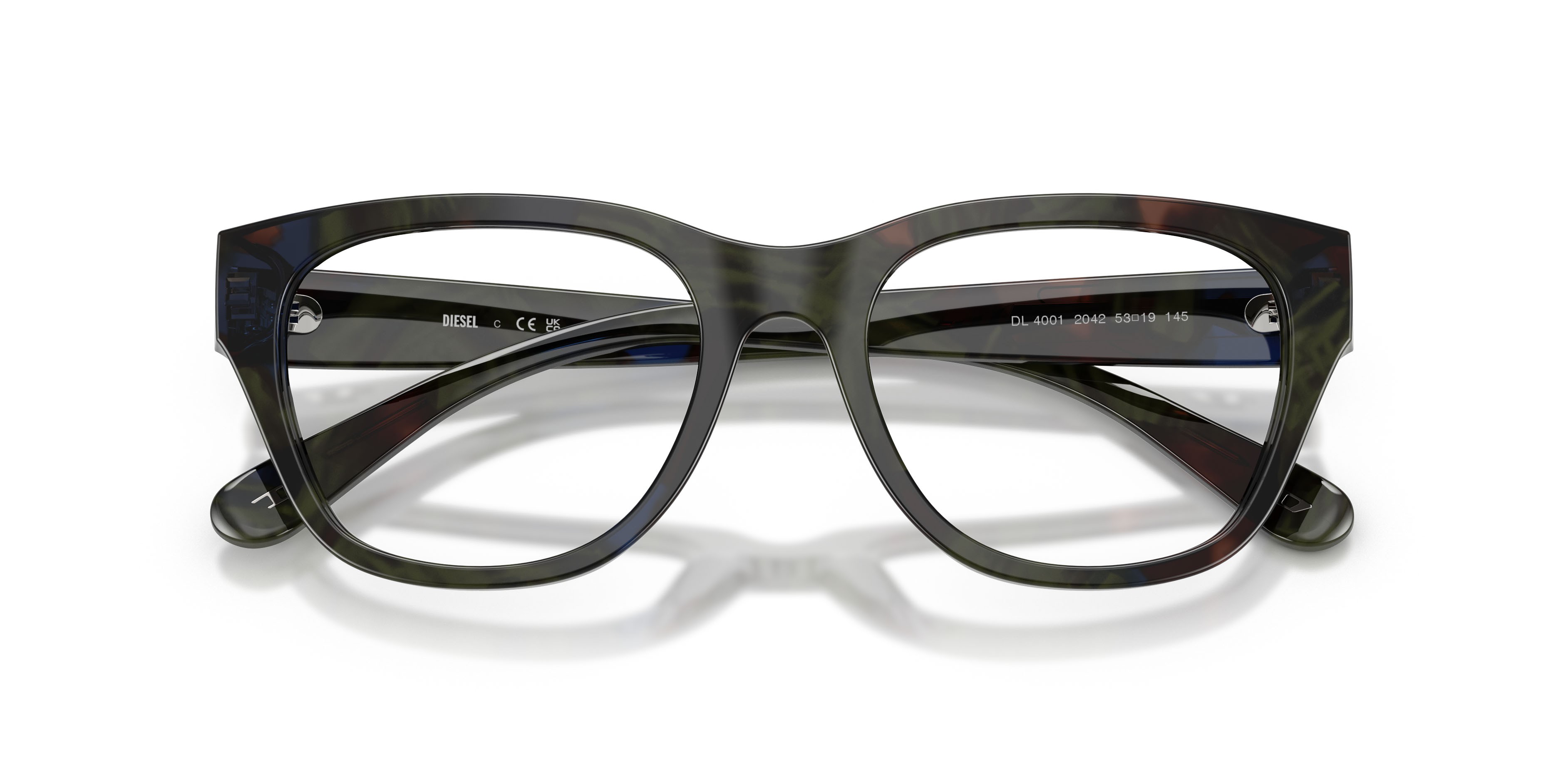 Eyeglasses Diesel DL 4001 (2042) color havana verde shape square lenses lente demo
