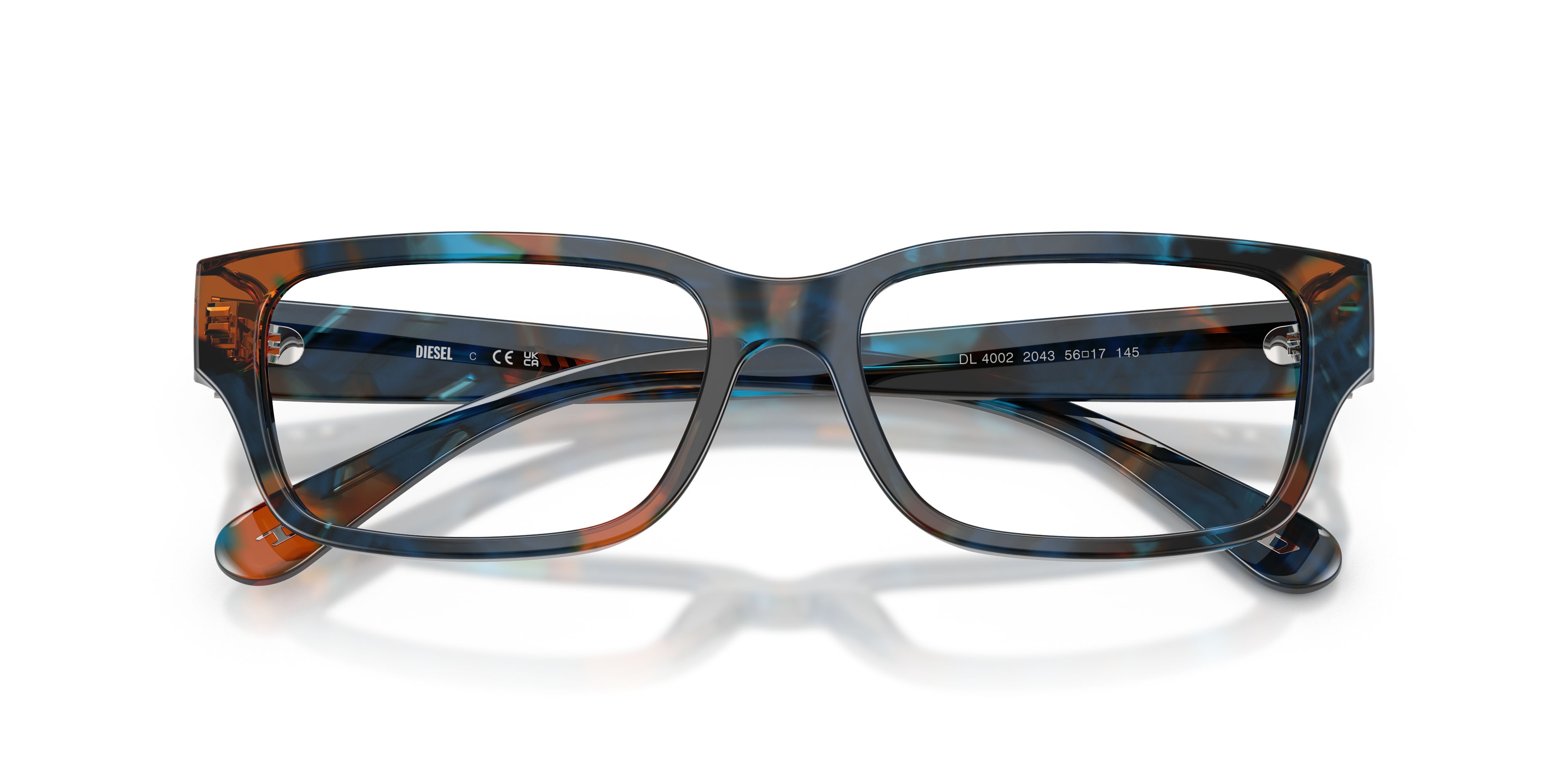 Eyeglasses Diesel DL 4002 (2043) color blu havana shape square lenses lente demo