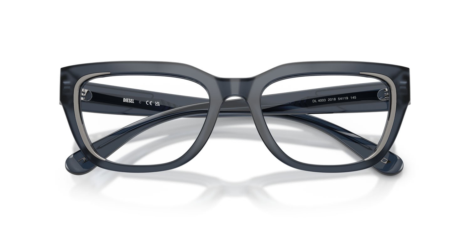 Eyeglasses Diesel DL 4003 (2018) color celeste opalino shape rectangle lenses lente demo