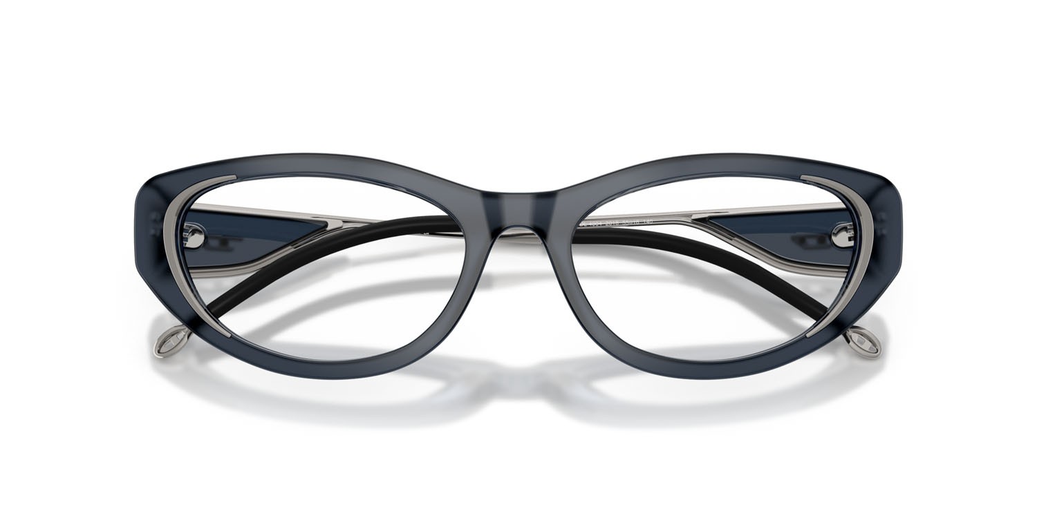 Eyeglasses Diesel DL 4004 (2018) color celeste opalino shape cat eye lenses lente demo