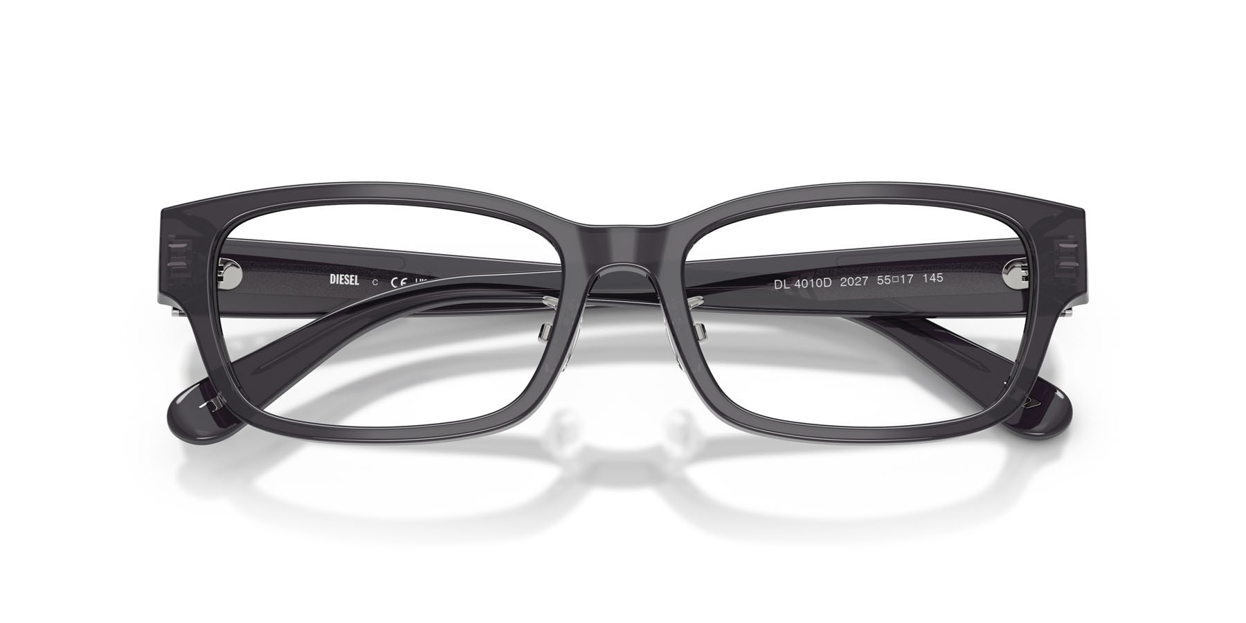 Eyeglasses Diesel DL 4010D (2027) color violetto scuro trasparente shape rectangle lenses lente demo