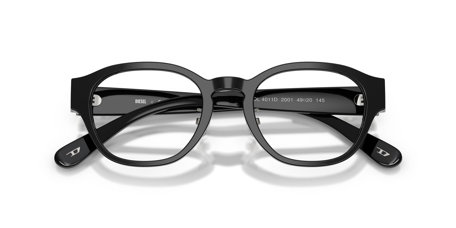 Eyeglasses Diesel DL 4011D (2001) color nero lucido shape rectangle lenses lente demo