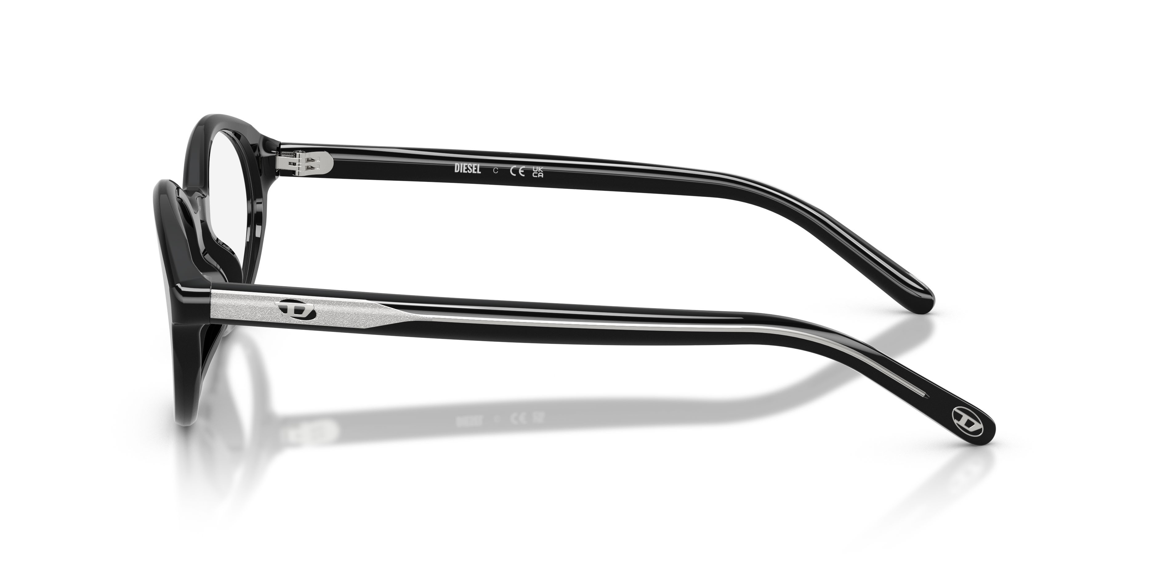 Eyeglasses Diesel DL 4015U (2001) color nero a tinta unita shape oval lenses lente demo