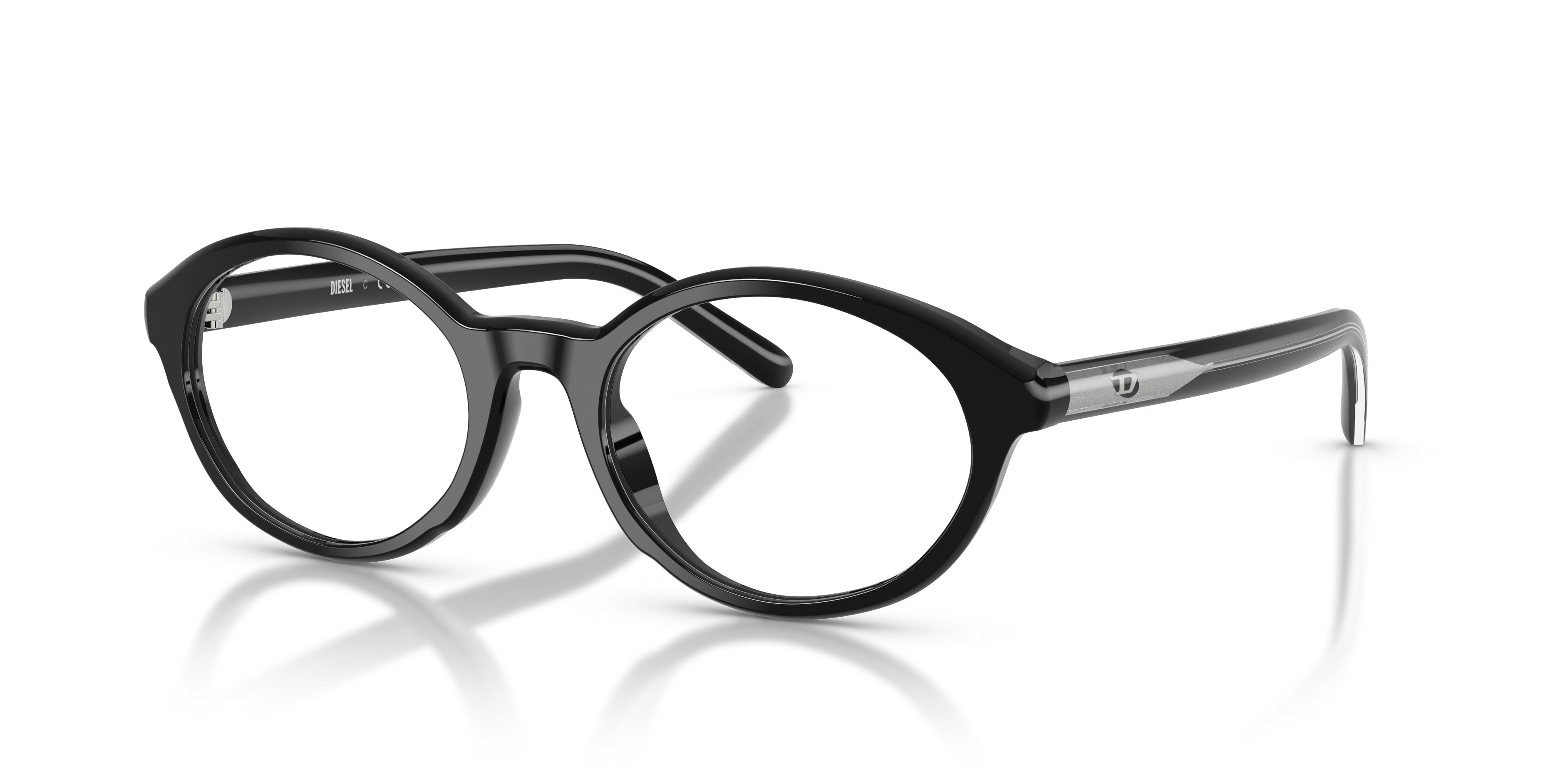 Eyeglasses Diesel DL 4015U (2001) color nero a tinta unita shape oval lenses lente demo