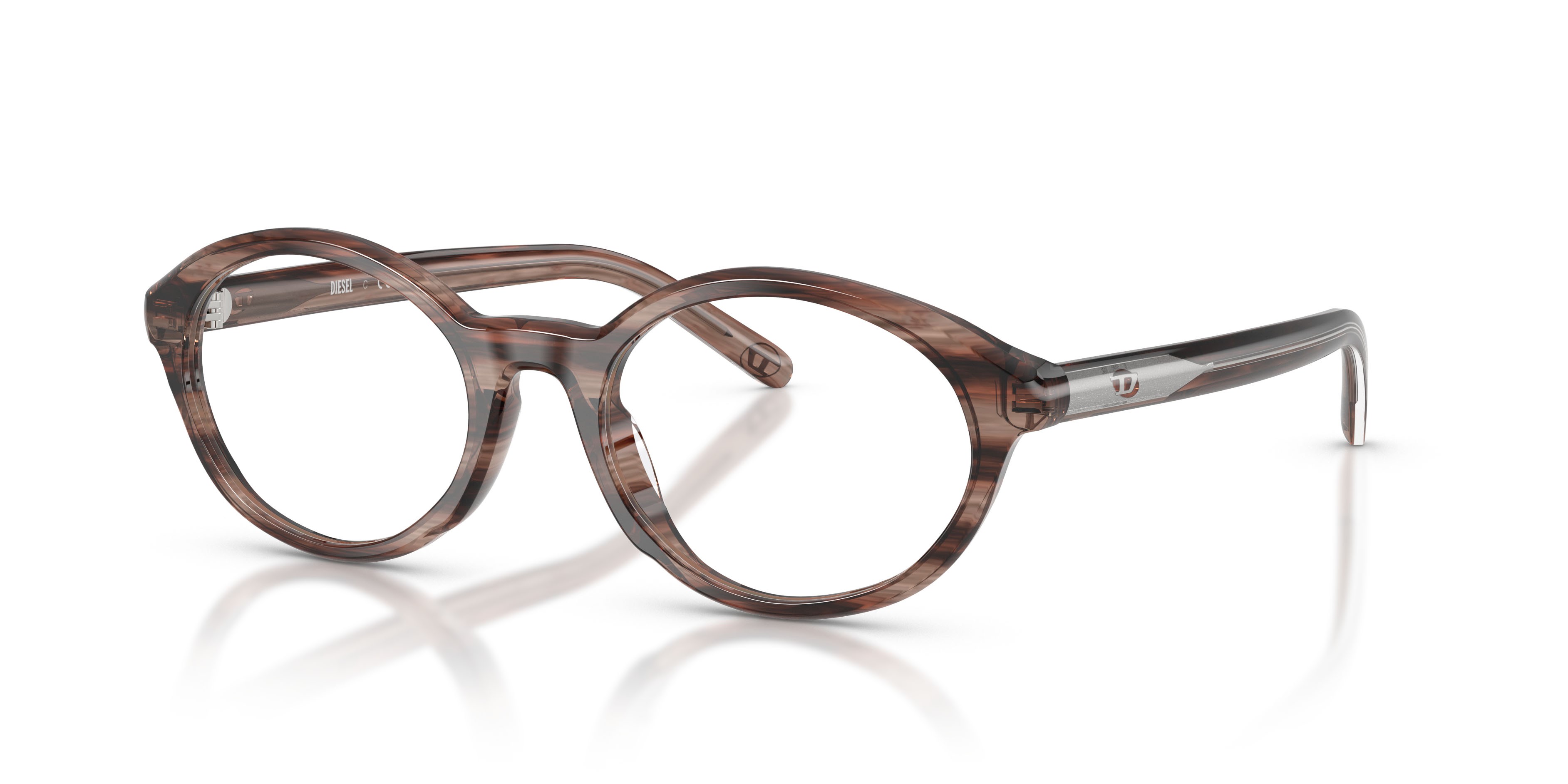 Occhiali da vista Diesel DL 4015U (2036) colore marrone striato forma ovale lenti lente demo