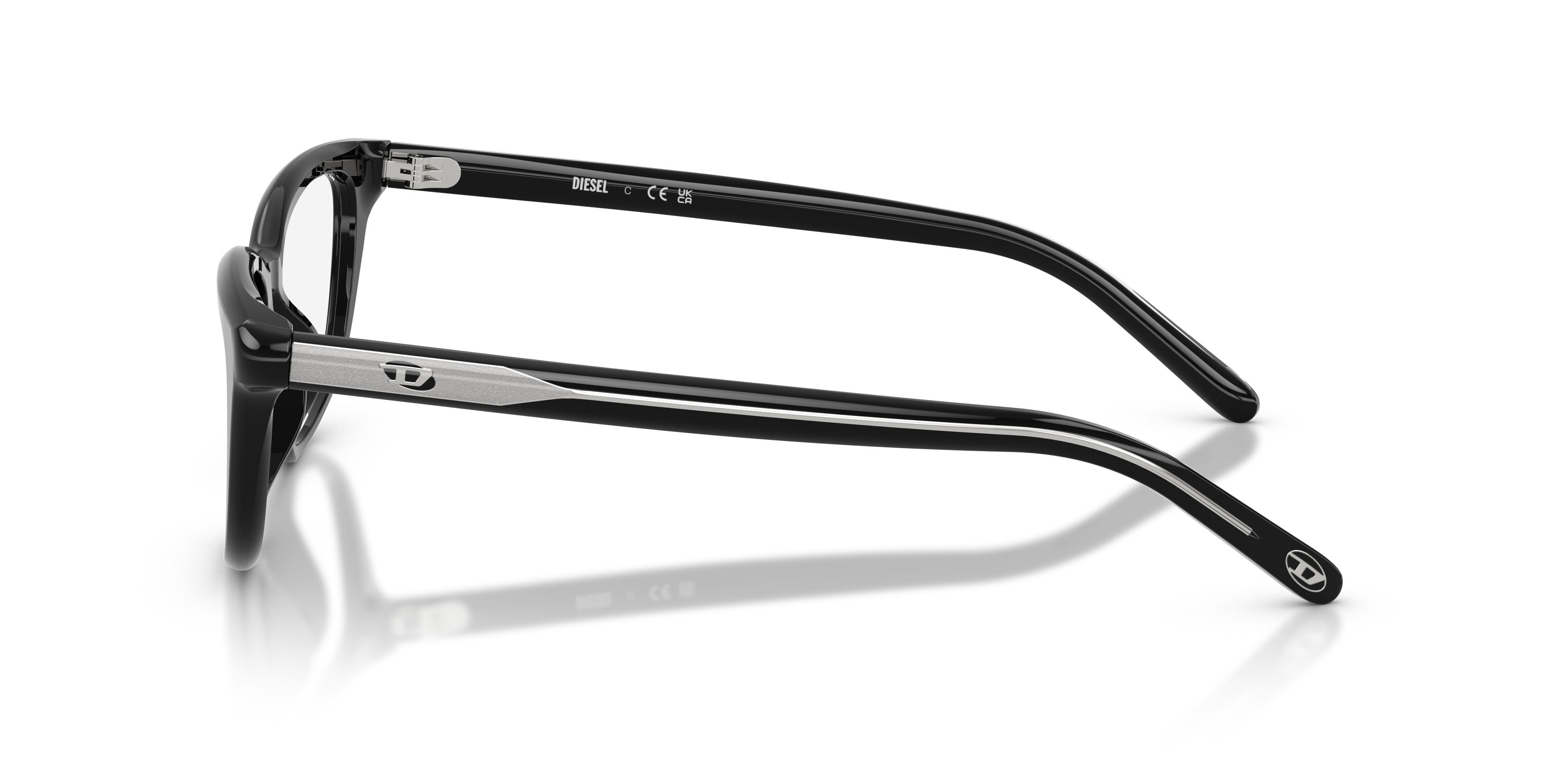 Eyeglasses Diesel DL 4016U (2001) color nero a tinta unita shape cat eye lenses lente demo