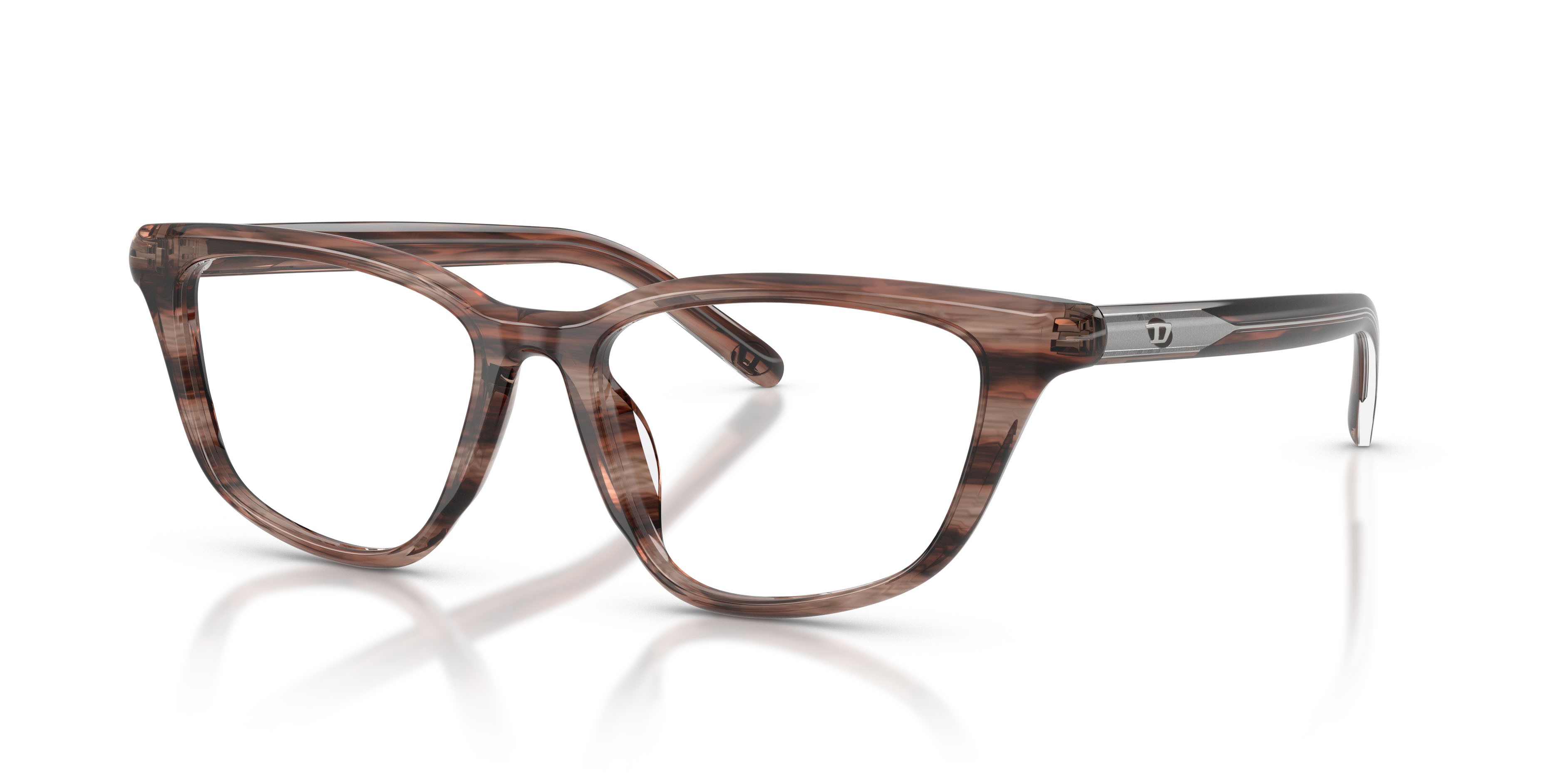 Occhiali da vista Diesel DL 4016U (2036) colore marrone striato forma cat eye lenti lente demo