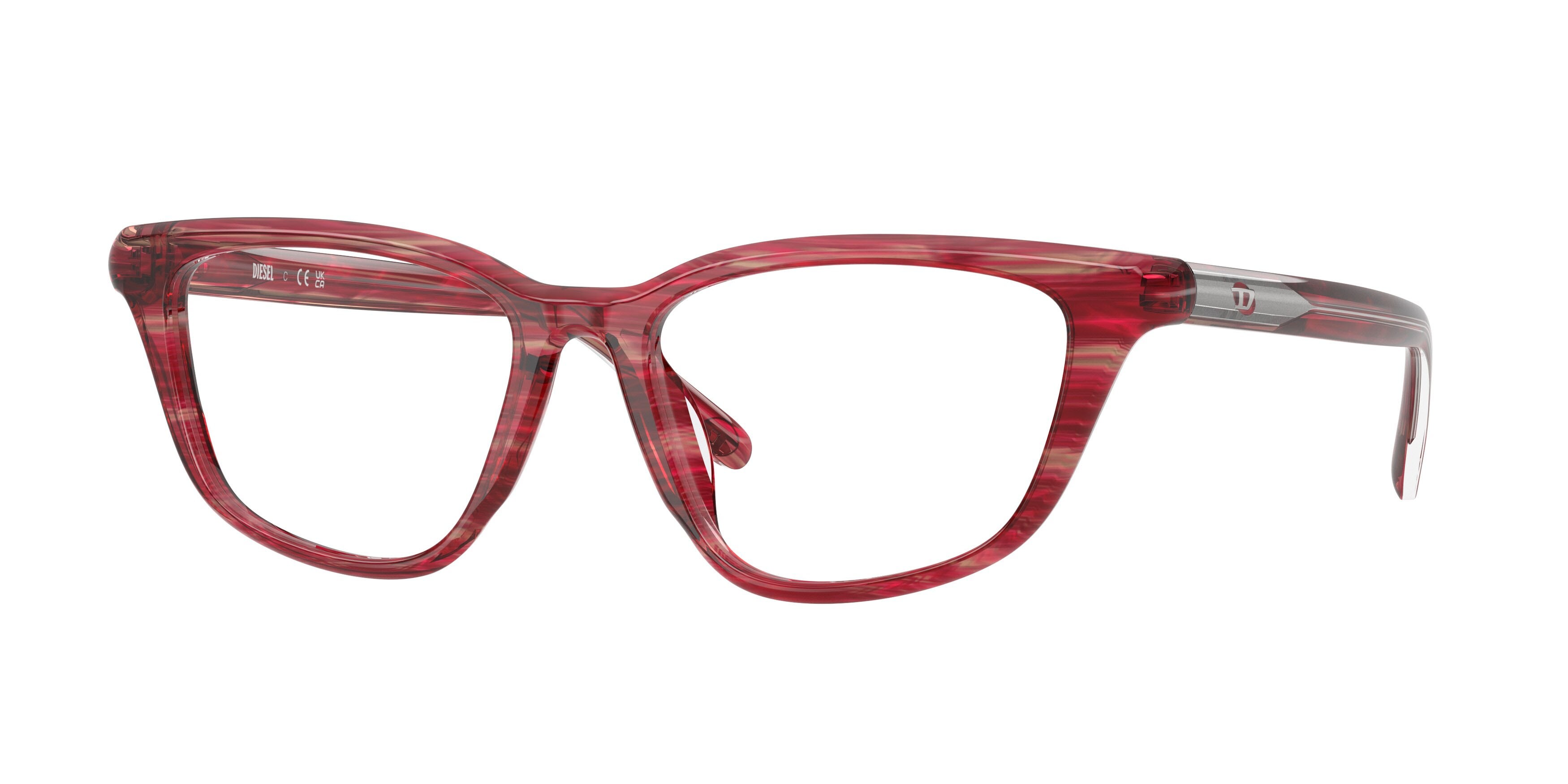 Eyeglasses Diesel DL 4016U (2038) color striated red shape cat eye lenses lente demo