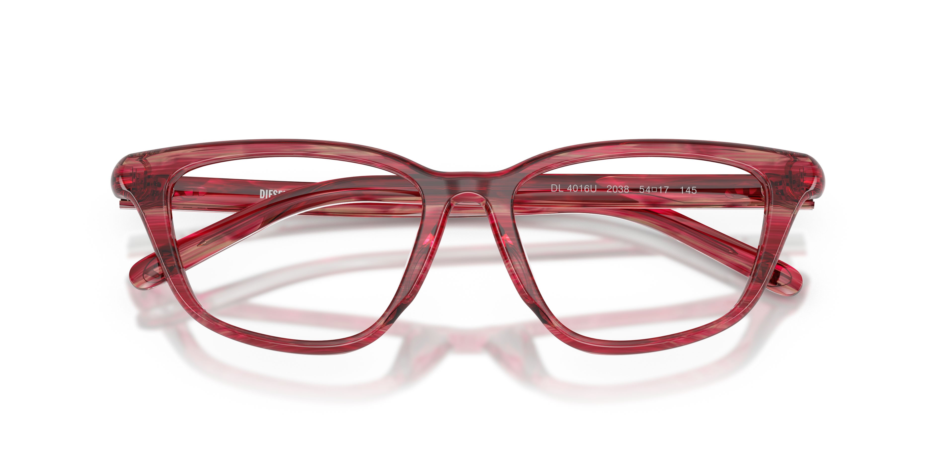 Eyeglasses Diesel DL 4016U (2038) color striated red shape cat eye lenses lente demo