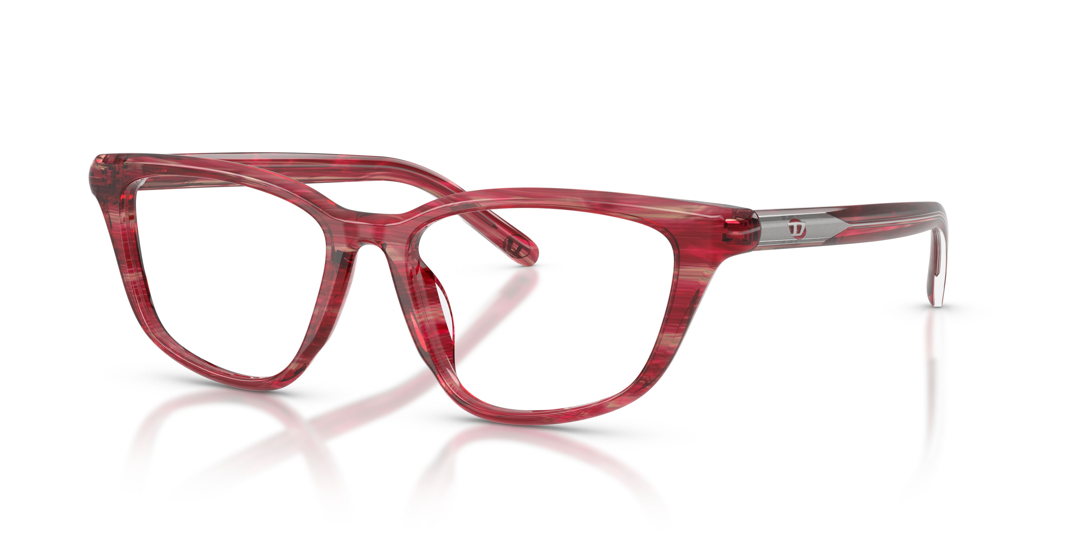 Eyeglasses Diesel DL 4016U (2038) color striated red shape cat eye lenses lente demo