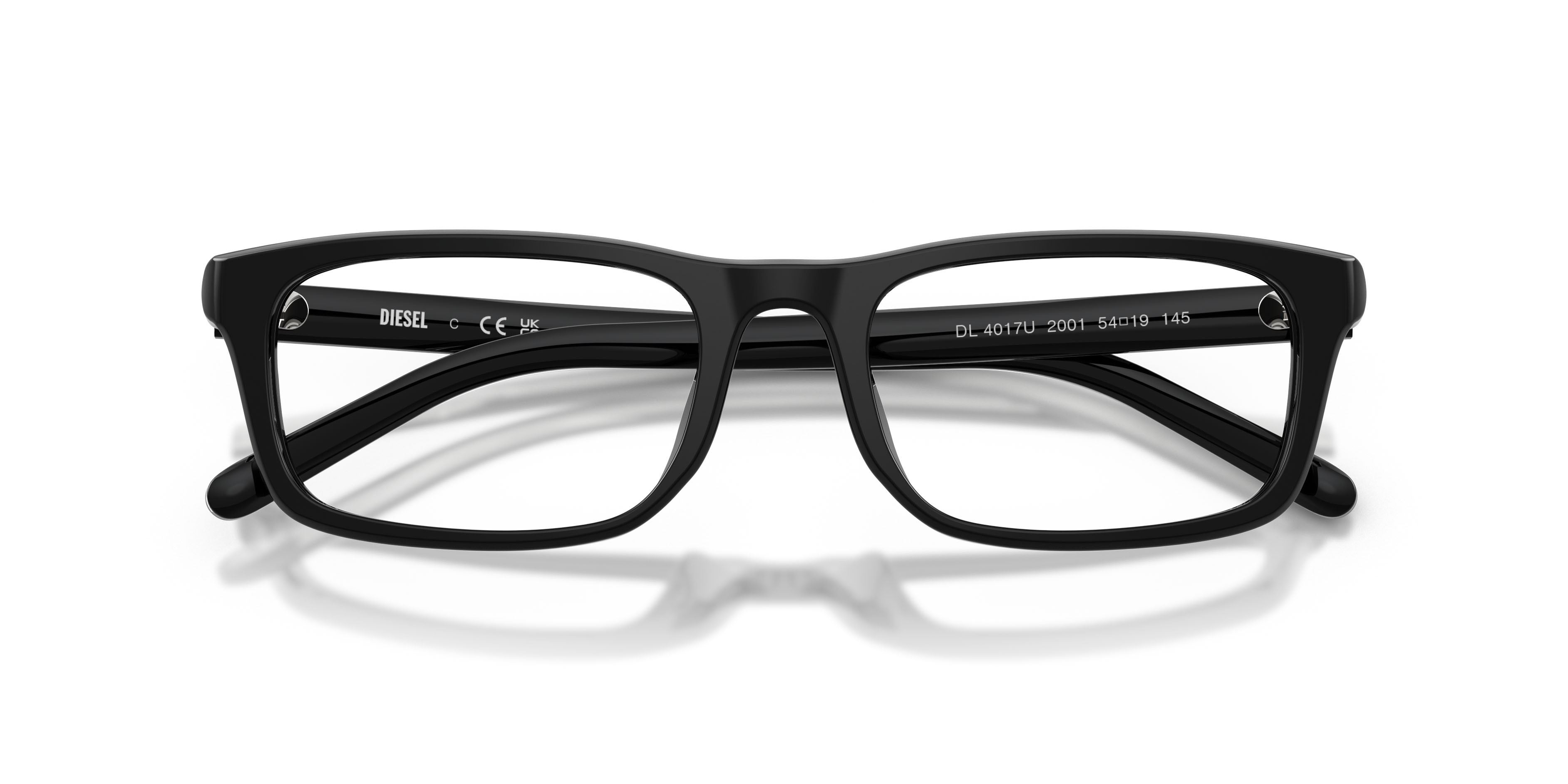 Eyeglasses Diesel DL 4017U (2001) color nero a tinta unita shape rectangle lenses lente demo