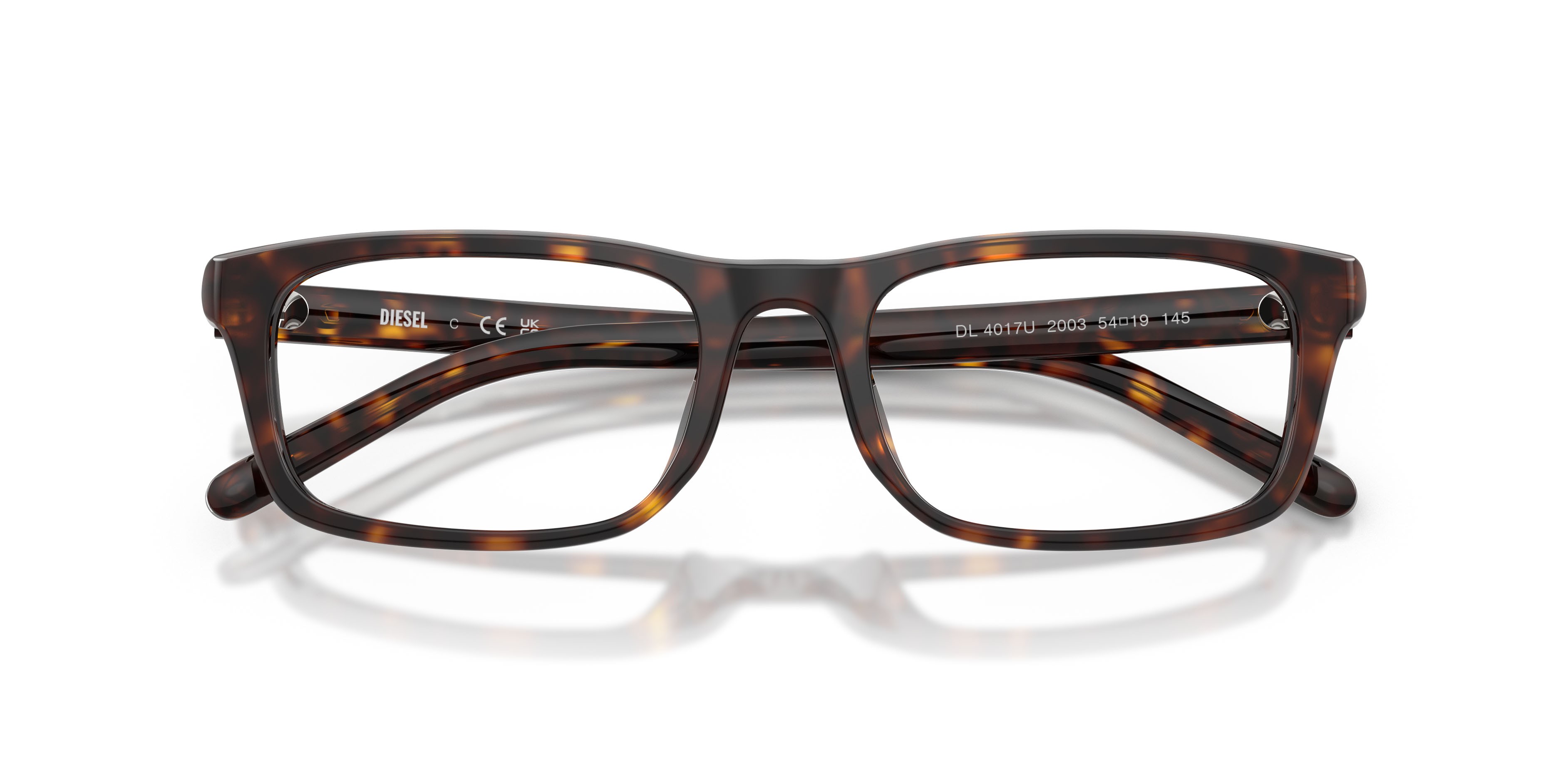 Eyeglasses Diesel DL 4017U (2003) color havana shape rectangle lenses lente demo