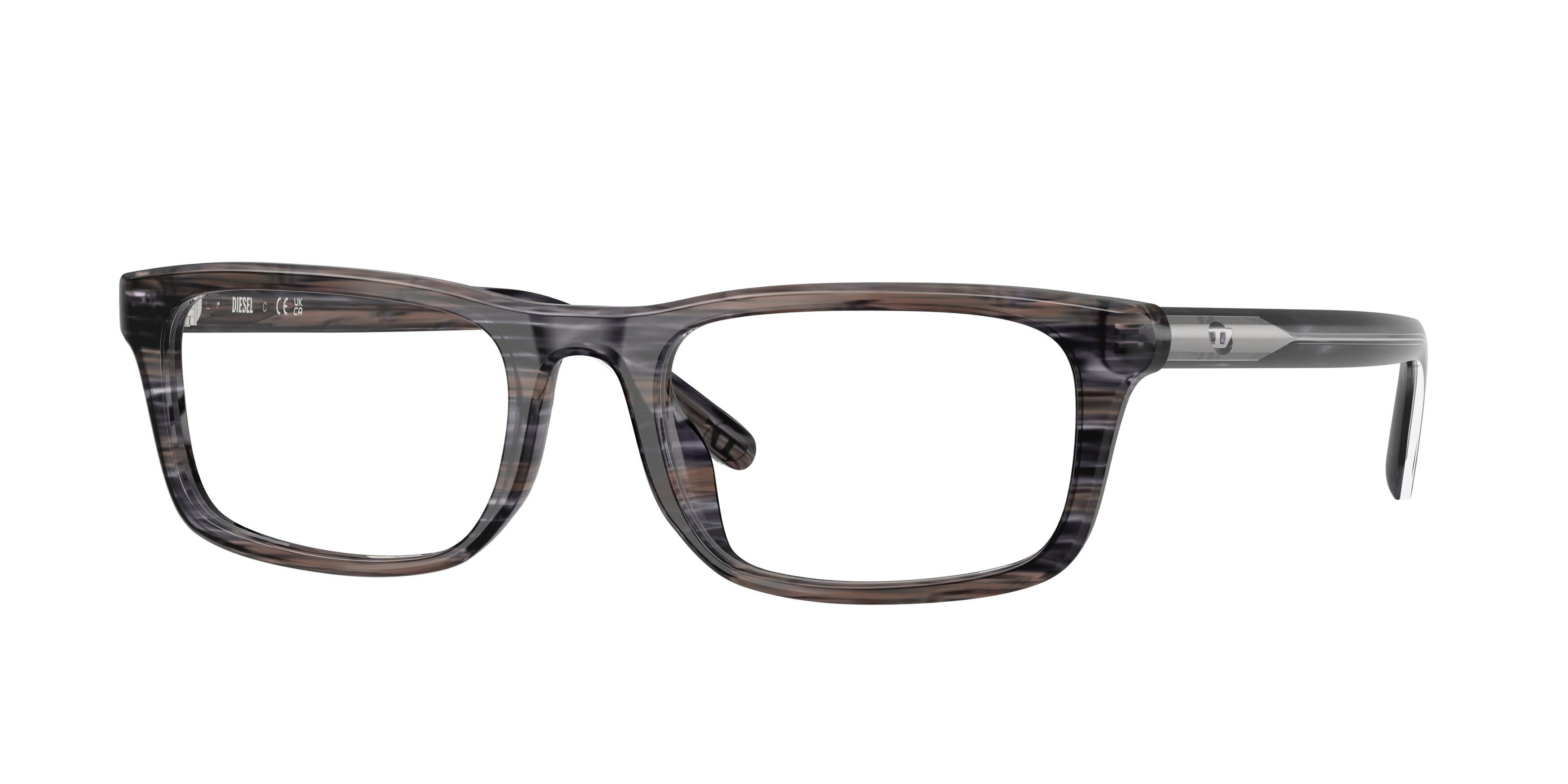Occhiali da vista Diesel DL 4017U (2039) colore striated grey forma rettangolare lenti lente demo