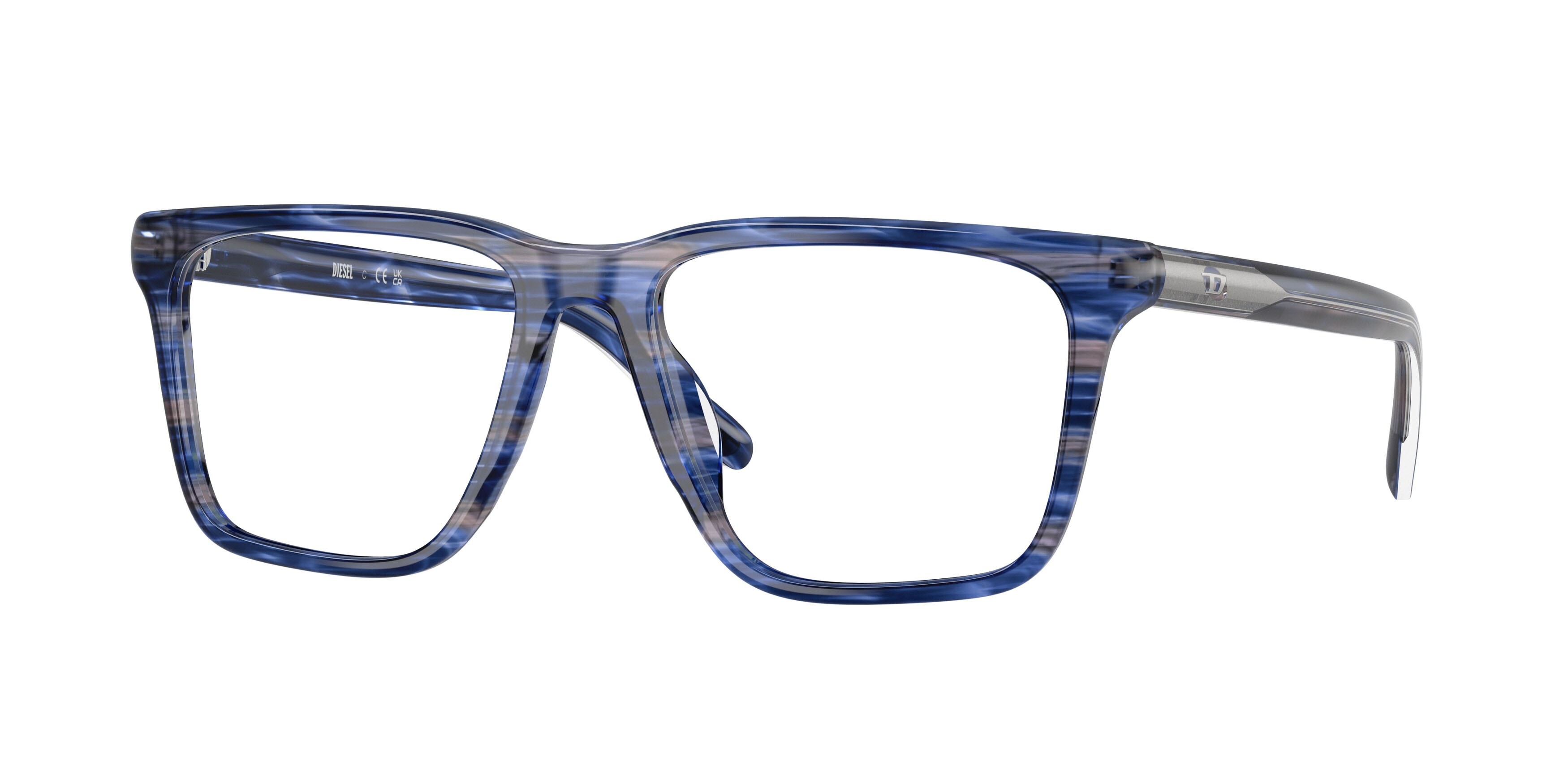 Occhiali da vista Diesel DL 4018U (2037) colore blu striato forma rettangolare lenti lente demo