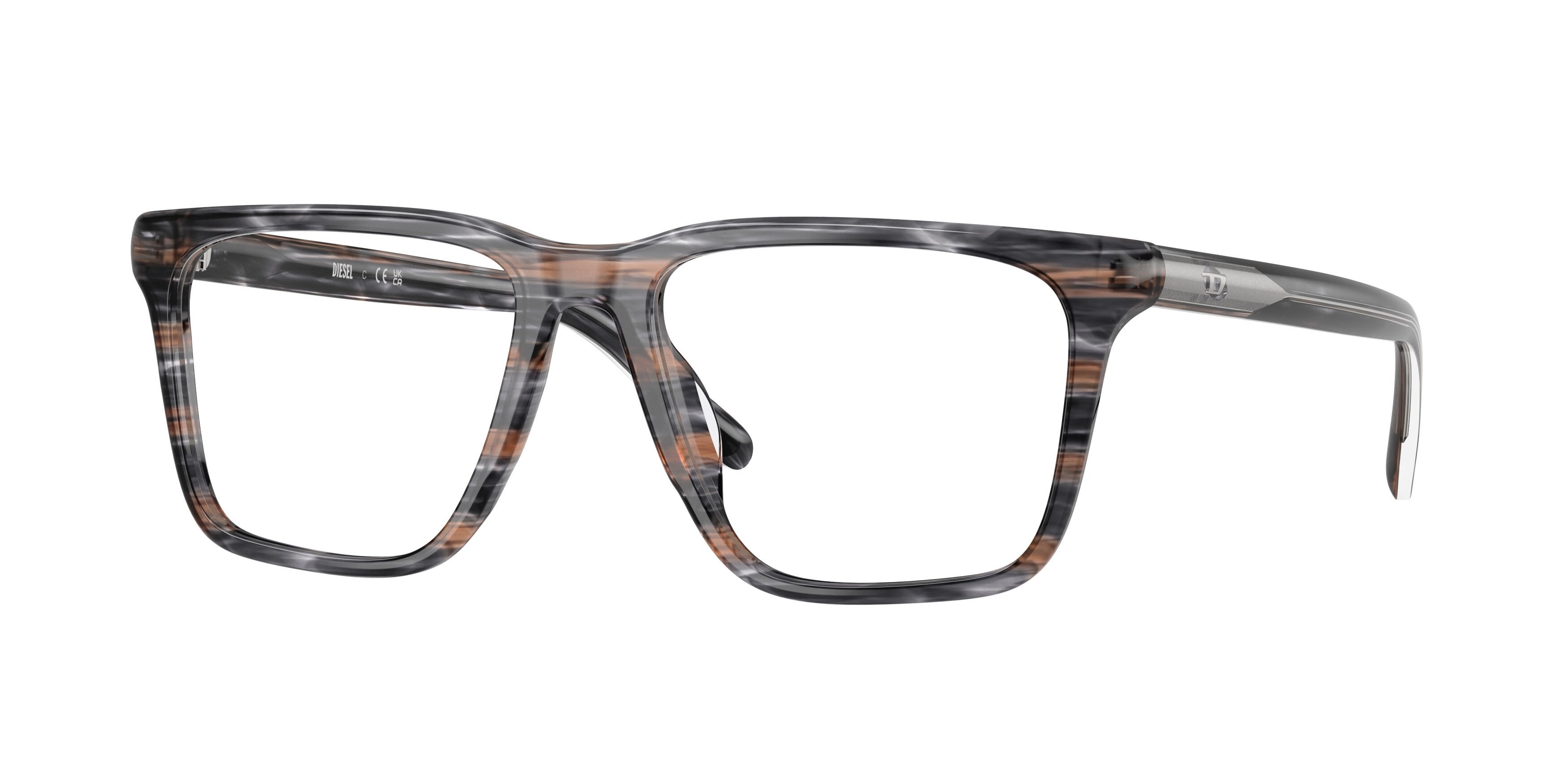 Occhiali da vista Diesel DL 4018U (2039) colore striated grey forma rettangolare lenti lente demo