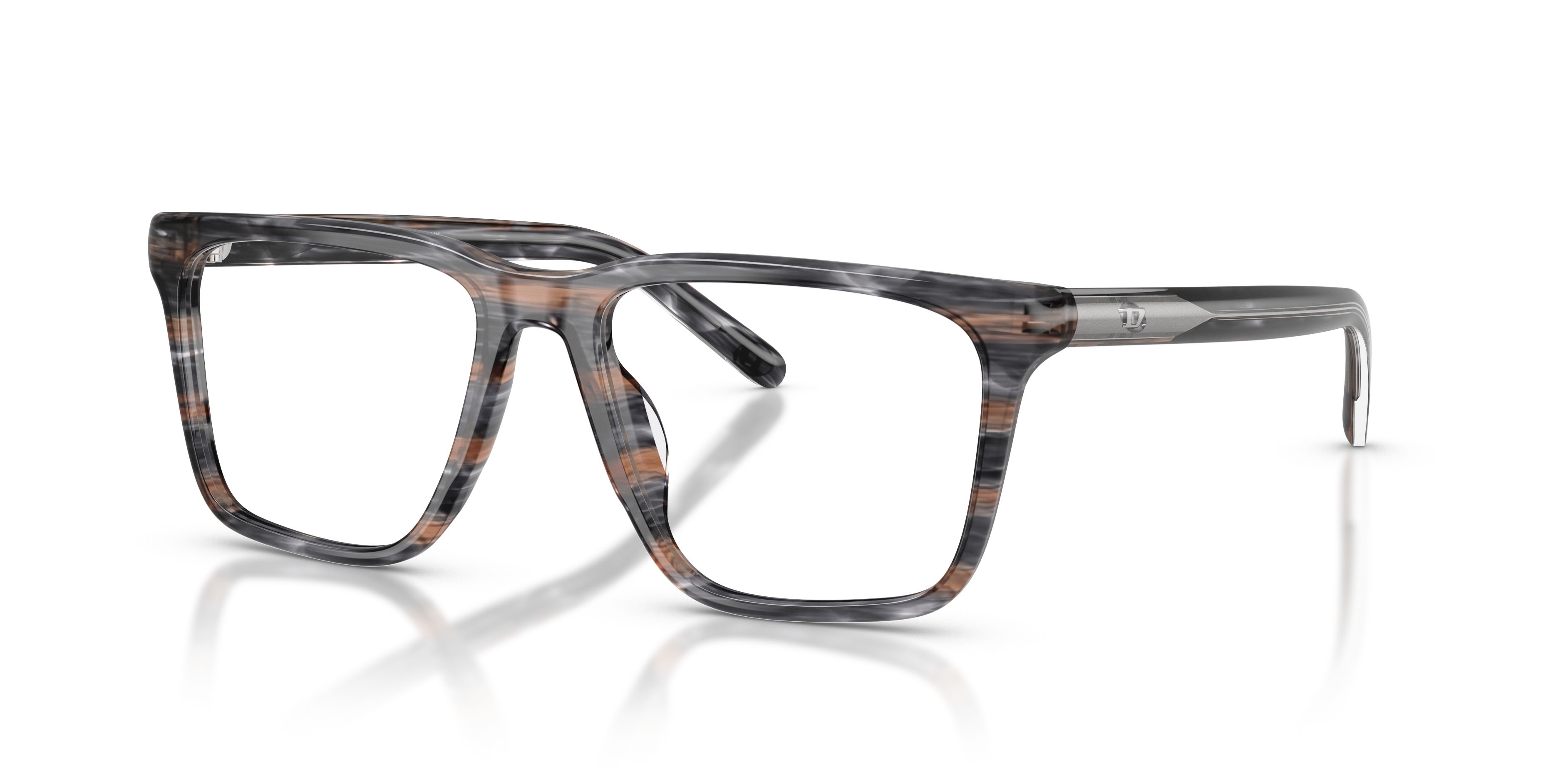 Occhiali da vista Diesel DL 4018U (2039) colore striated grey forma rettangolare lenti lente demo