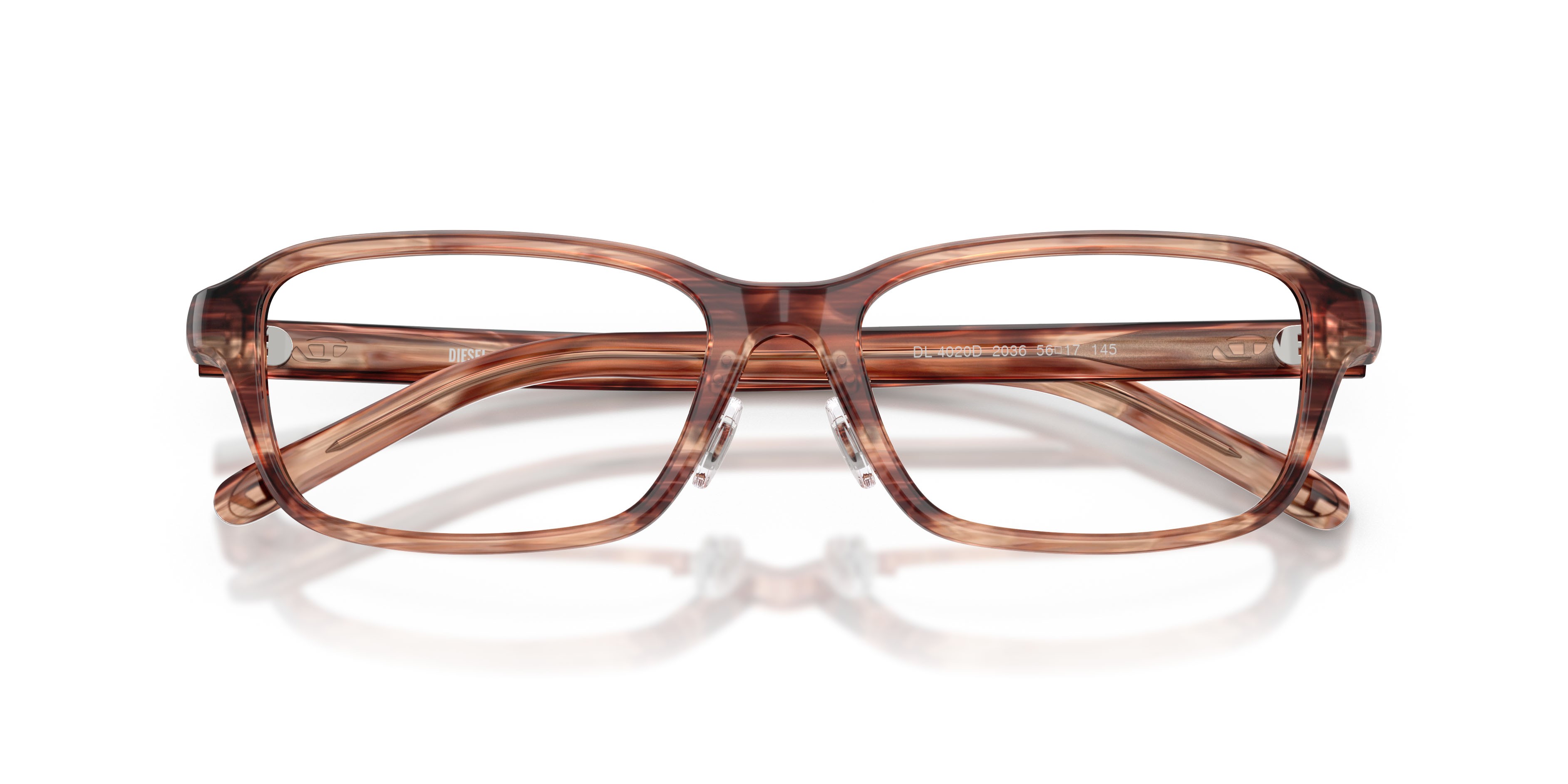 Eyeglasses Diesel DL 4020D (2036) color marrone striato shape oval lenses lente demo