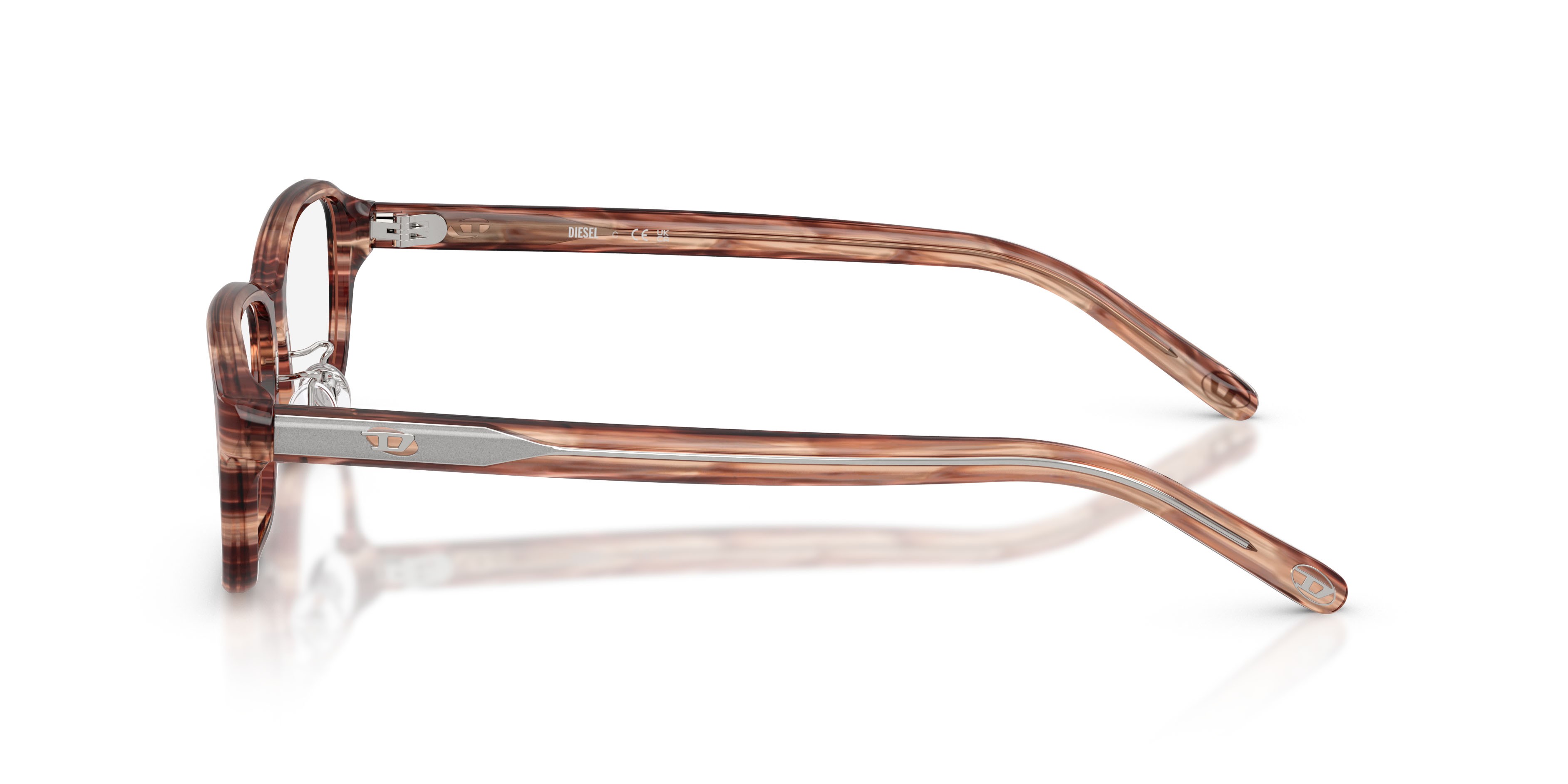 Eyeglasses Diesel DL 4020D (2036) color marrone striato shape oval lenses lente demo