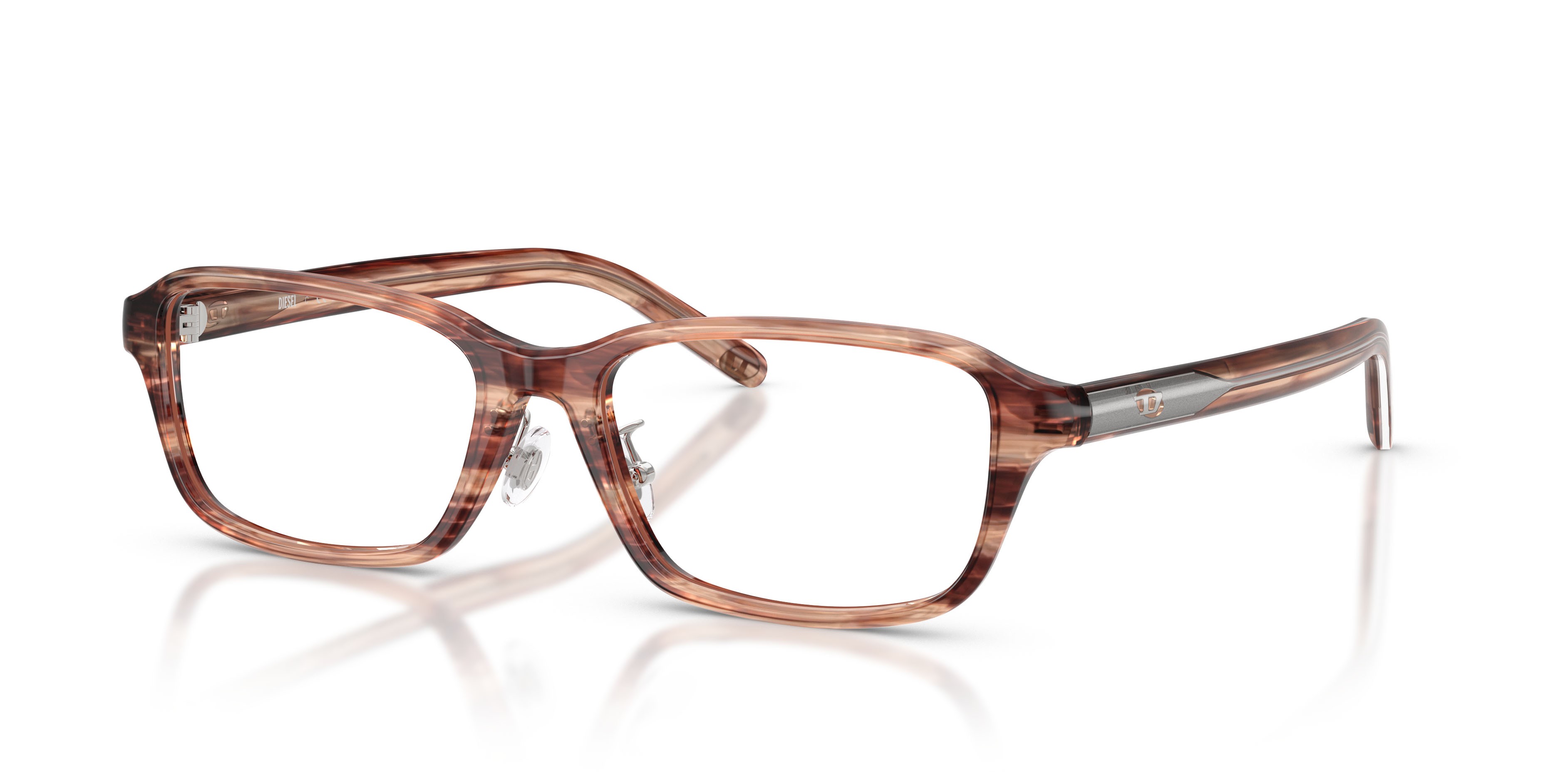 Eyeglasses Diesel DL 4020D (2036) color marrone striato shape oval lenses lente demo